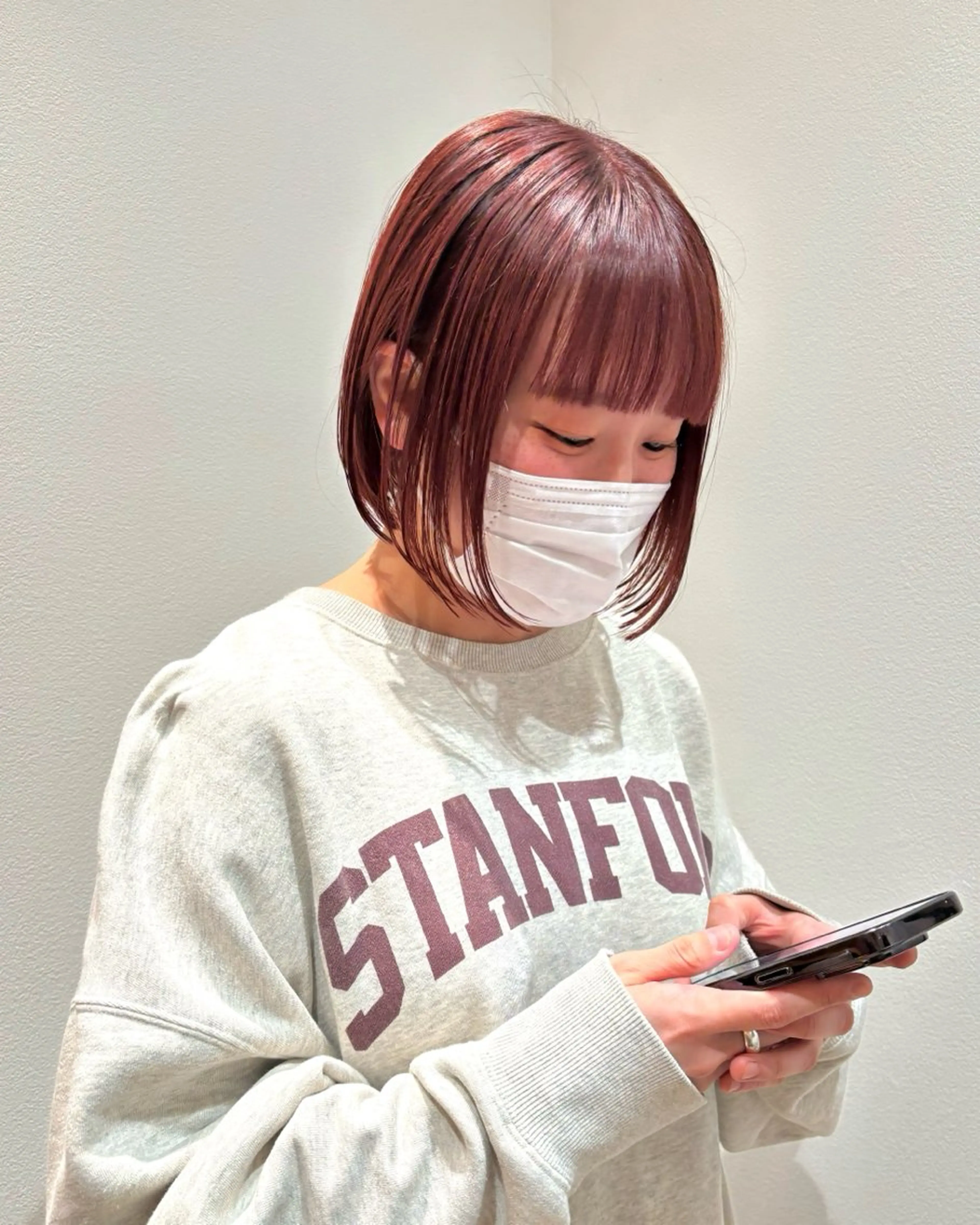 ショート カラー ヘアアレンジ オレンジ オレンジピンク ピンクカラー Apero【アペロ】所属・パーマ/暖色/ボブ イワタテ🇰🇷のヘアスタイル