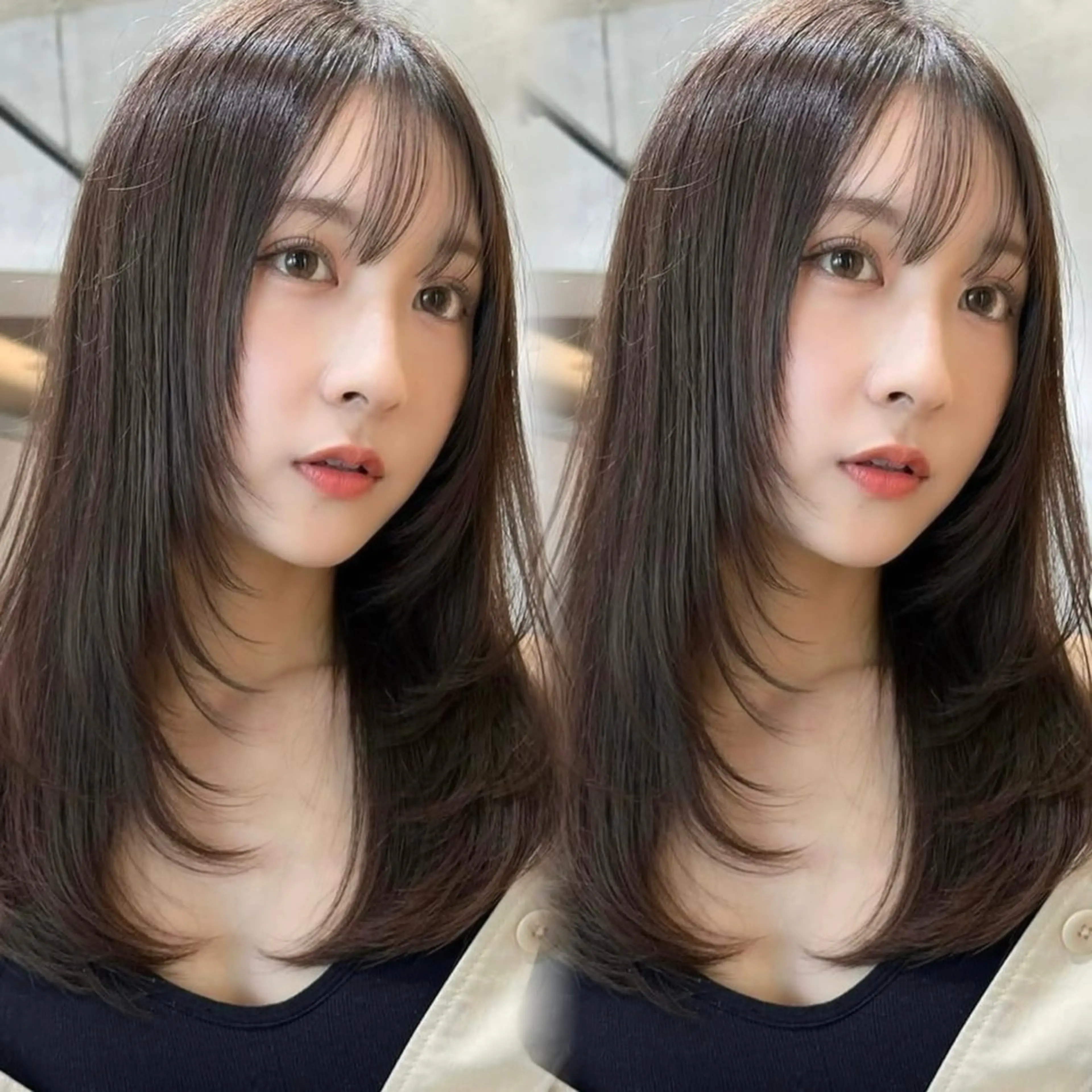 セミロング カラー 透明感カラー グレージュ オリーブグレージュ オリーブグレー 髪質改善 カット ヘアカラー トリートメント 透明感カラー/艶髪/ 縮毛矯正/たくまのヘアスタイル