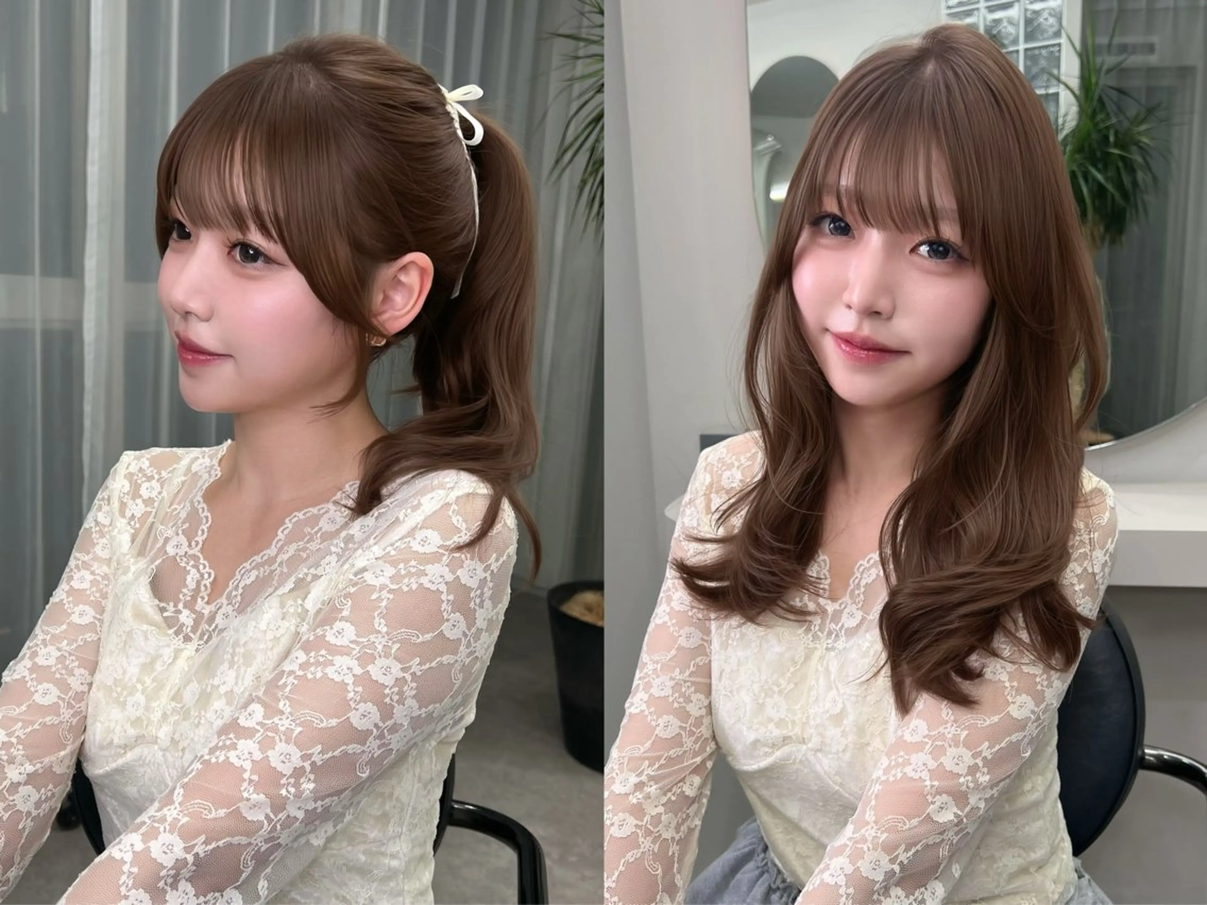 ロング カラー 髪質改善 韓国風ヘア レイヤーカット 小顔カット トリートメント カット ヘアカラー トリートメント 渋谷美容室/韓国ヘア /misakiのヘアスタイル