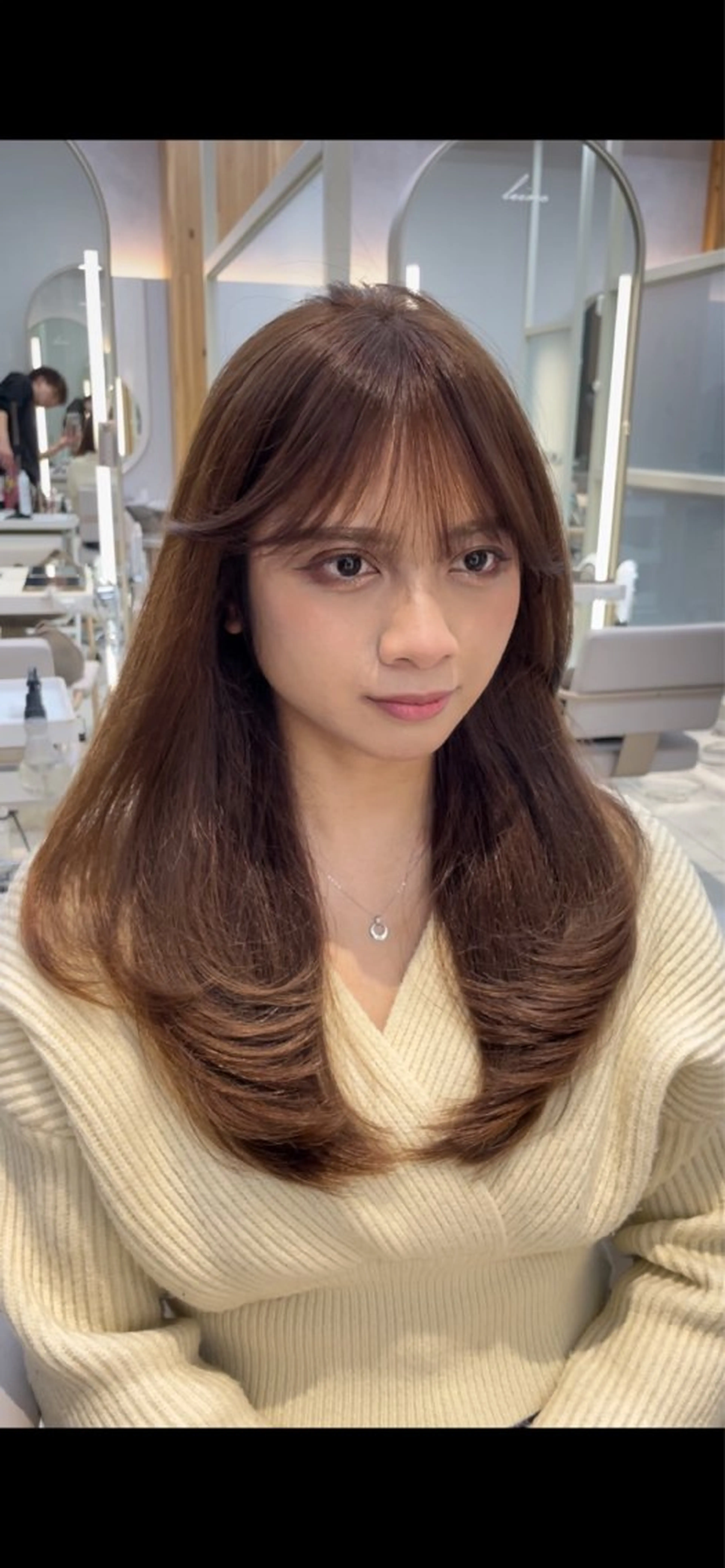 ロング カット ヘアカラー トリートメント 顔周り/透明感カラー /韓国ヘア/TAKUのヘアスタイル