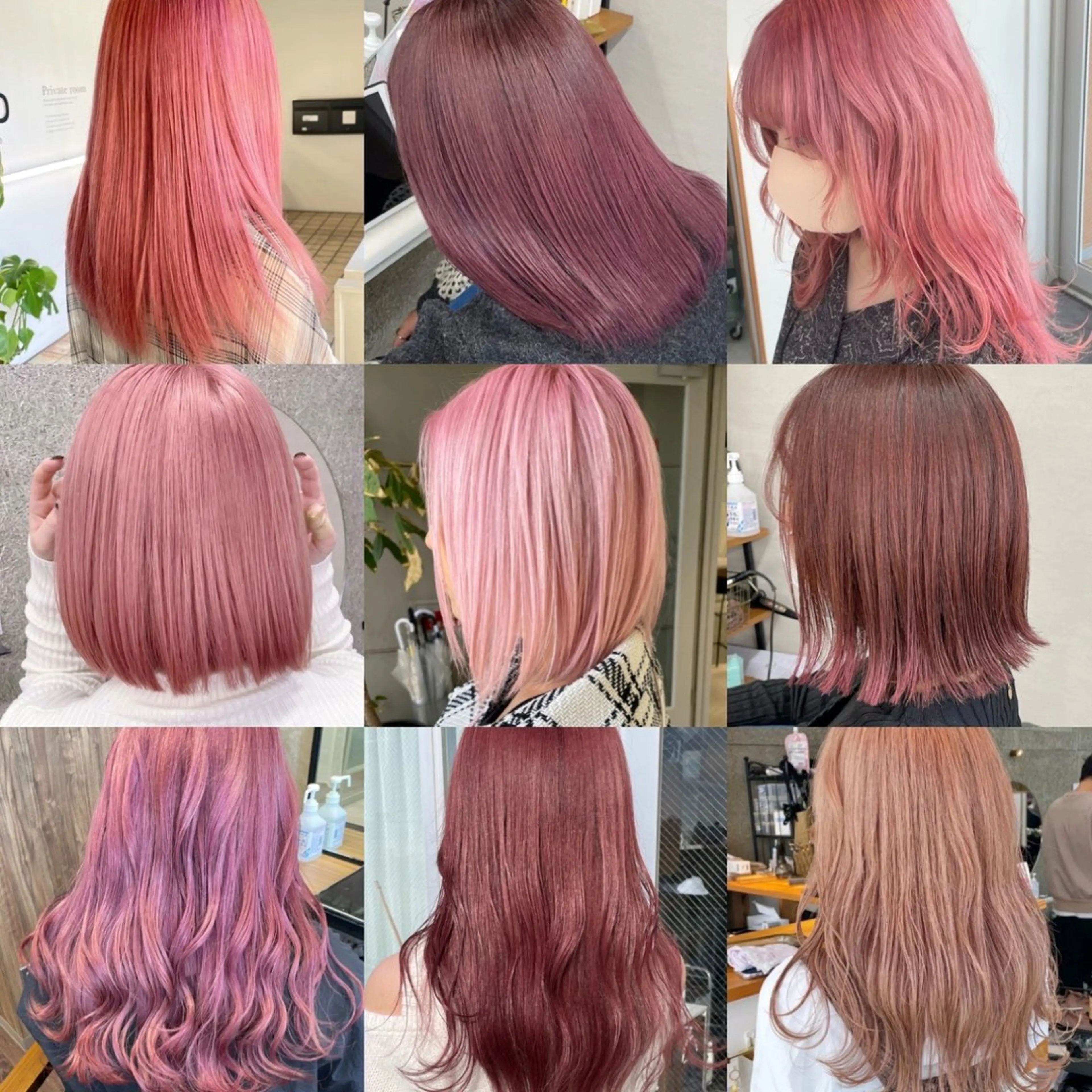 セミロング カラー ブリーチ ピンクカラー ヘアカラー トリートメント Lull (シェアサロンReco VIProom)所属・Lull1人美容室 バレイヤージュのヘアスタイル