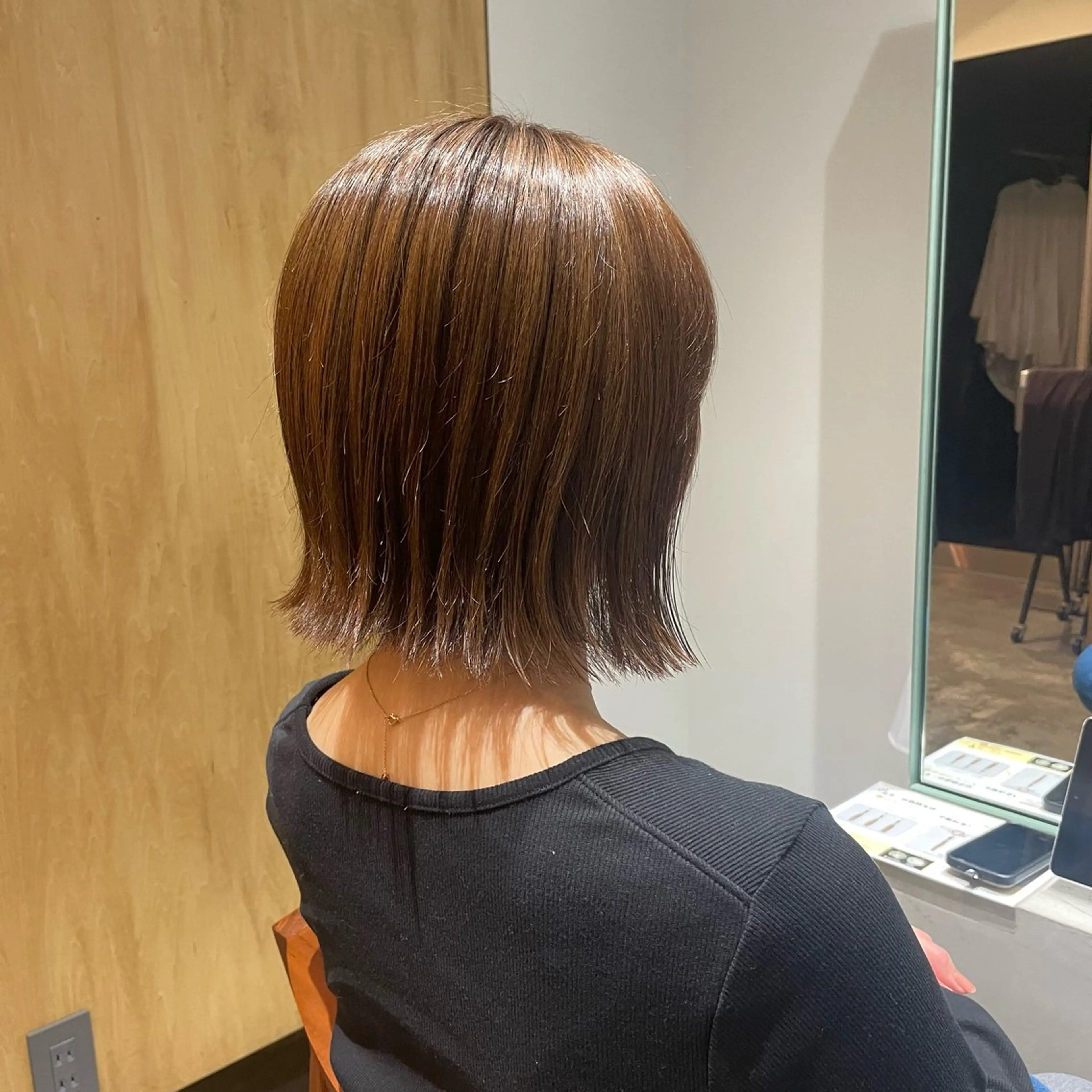 ミディアム 切りっぱなしボブ ボブ 大人ショート/鎌倉/ カット/edA.菫のヘアスタイル