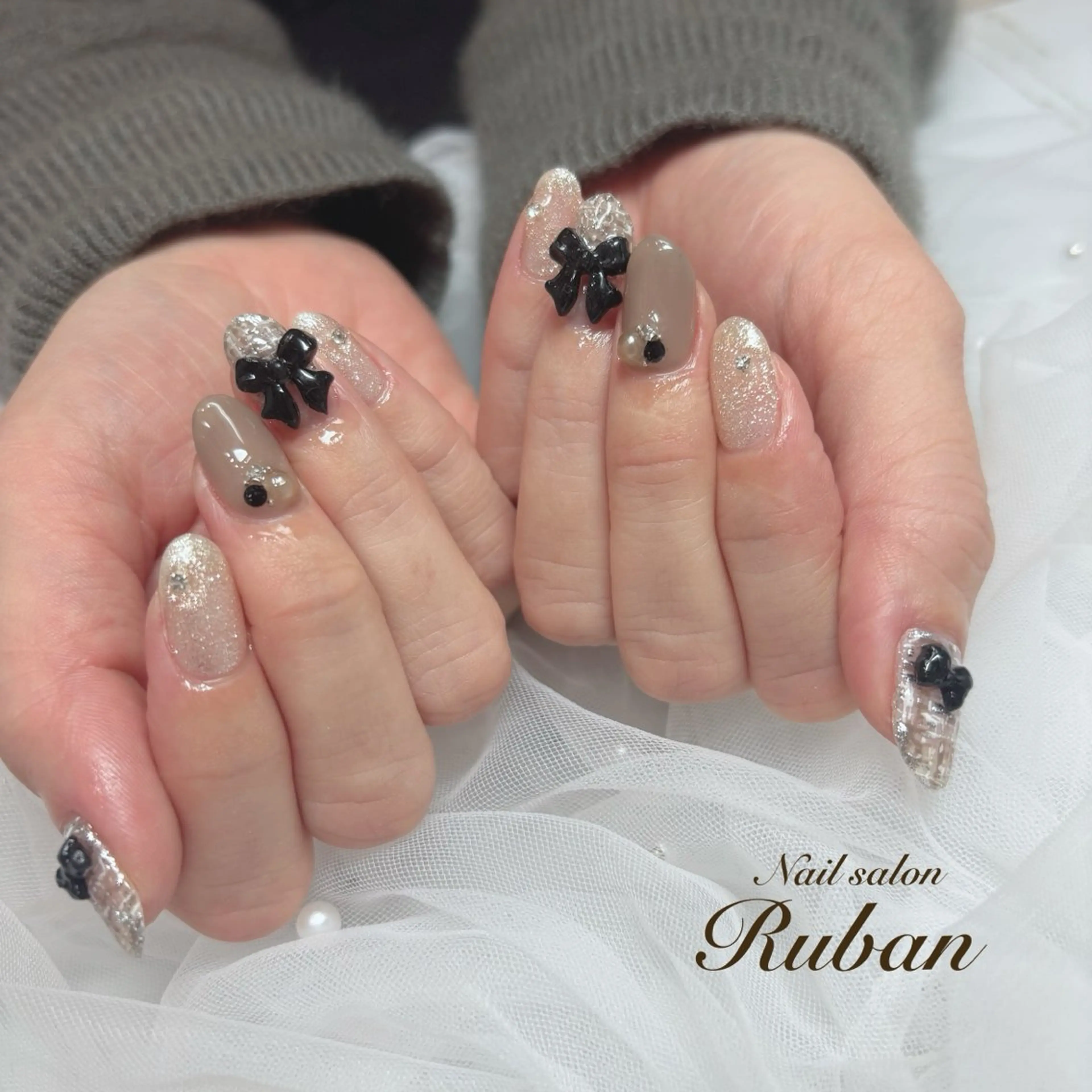 ネイル ラメ(グリッター) マグネットネイル リボン Nail salon Ruban所属・Nail salon Rubanのネイルデザイン