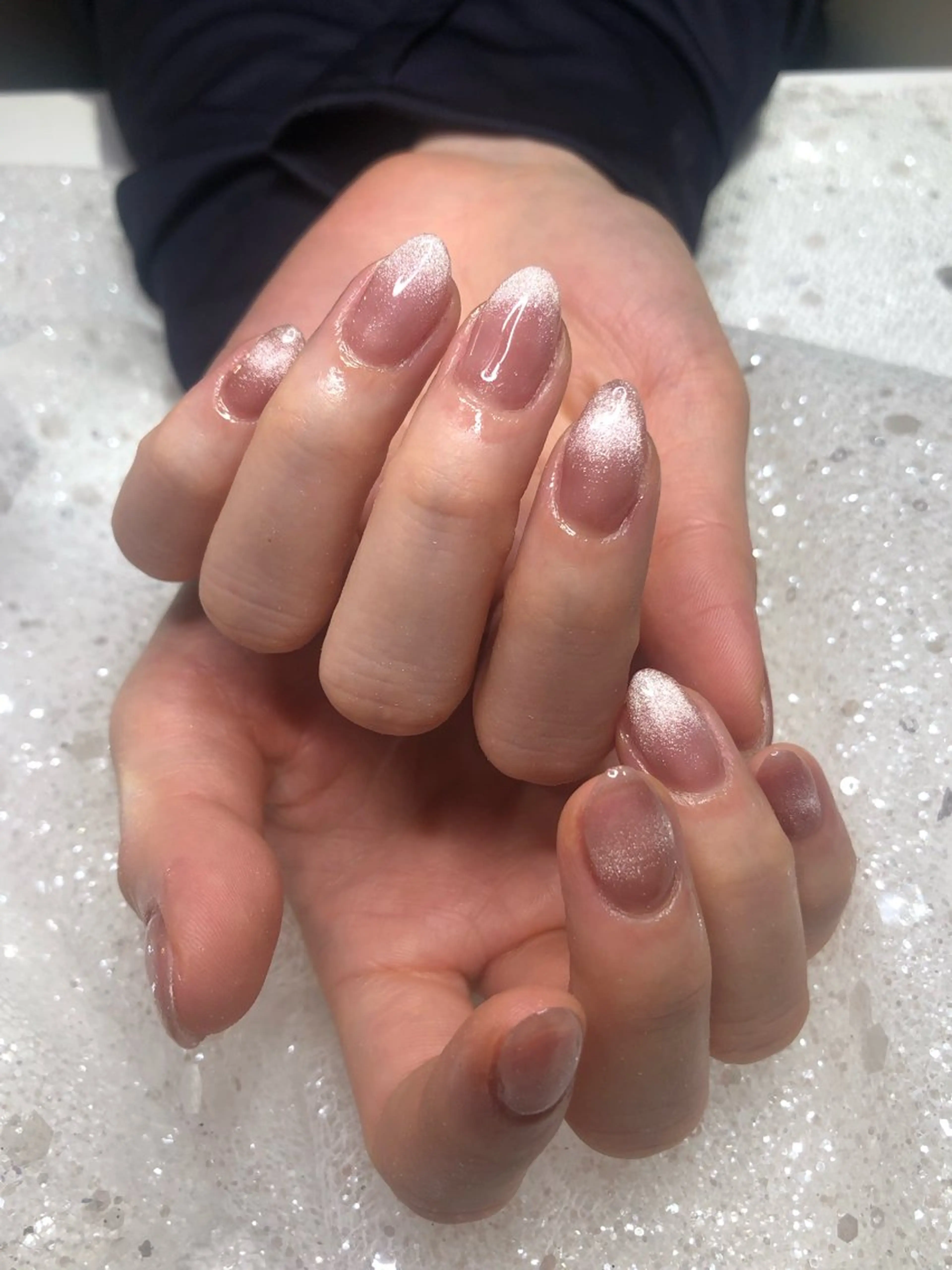 ネイル キラキラネイル 韓国ネイル ラメ(グリッター) ラメグラデーション マグネットネイル リボン、ガーリー パーツ放題専門店のネイルデザイン