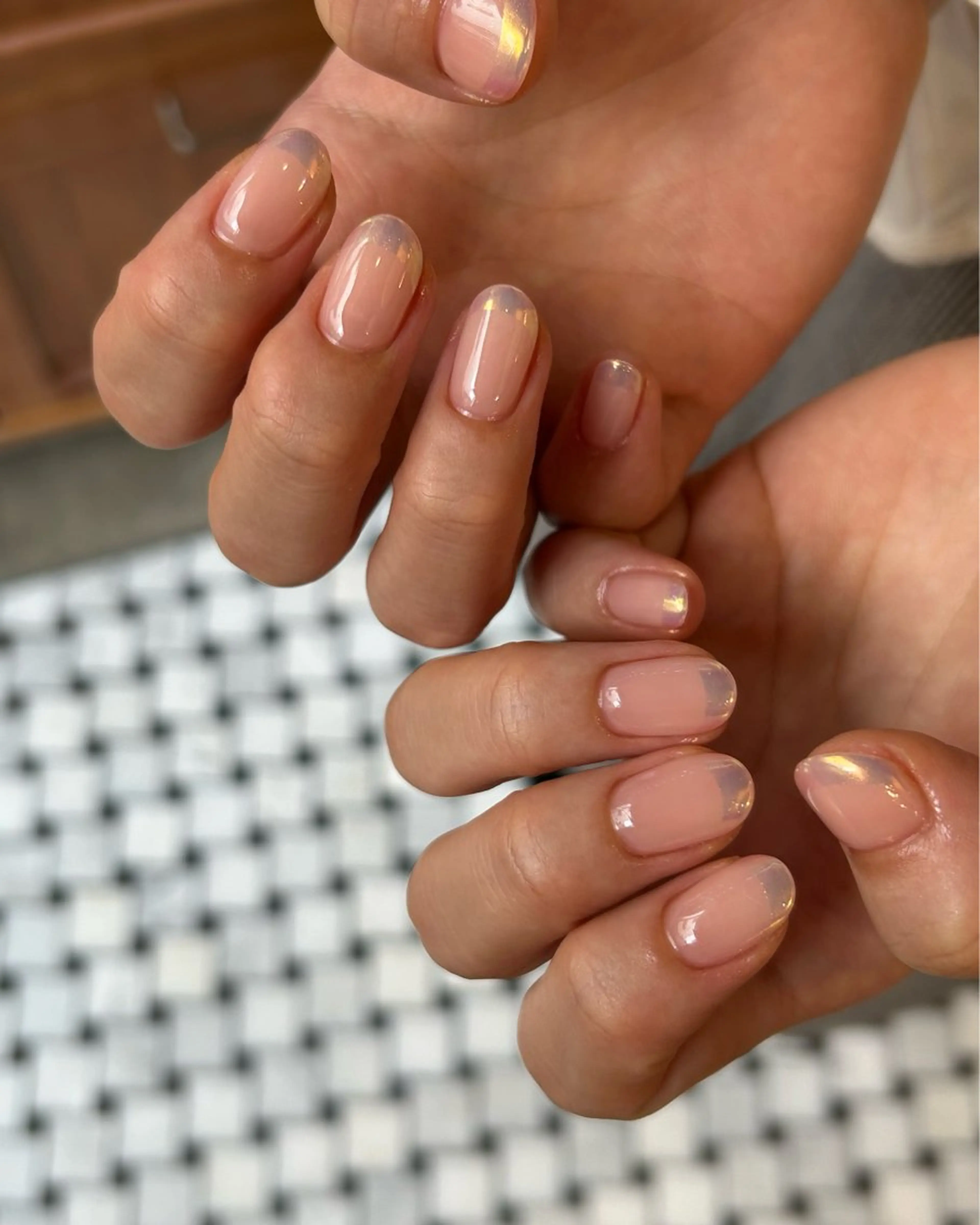 ネイル フレンチネイル ミラーネイル Yumi 広尾|恵比寿ネイルのネイルデザイン