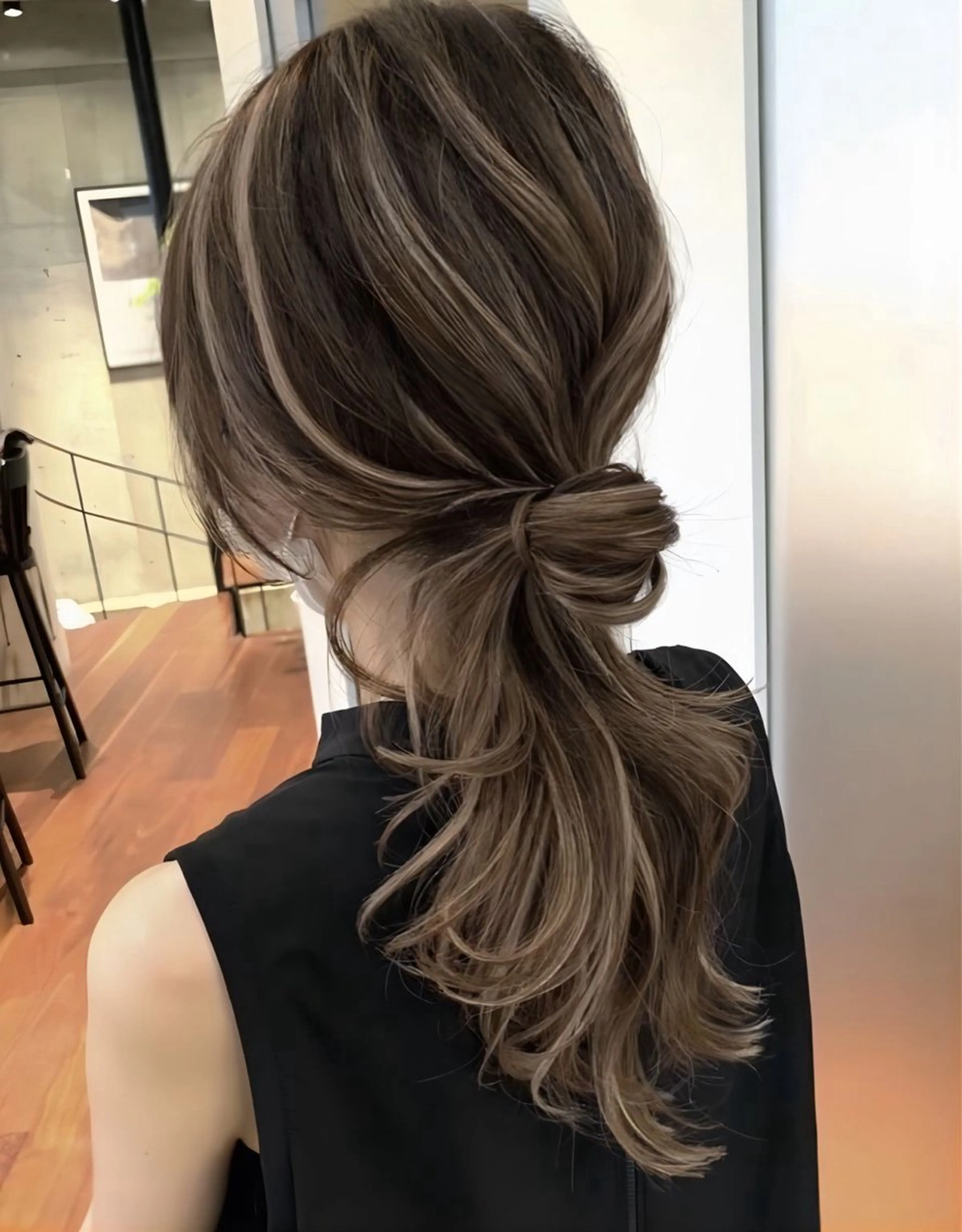 セミロング ハイライト ヘアカラー カラーモデル募集✨️ YUKI🎀☁️のヘアスタイル