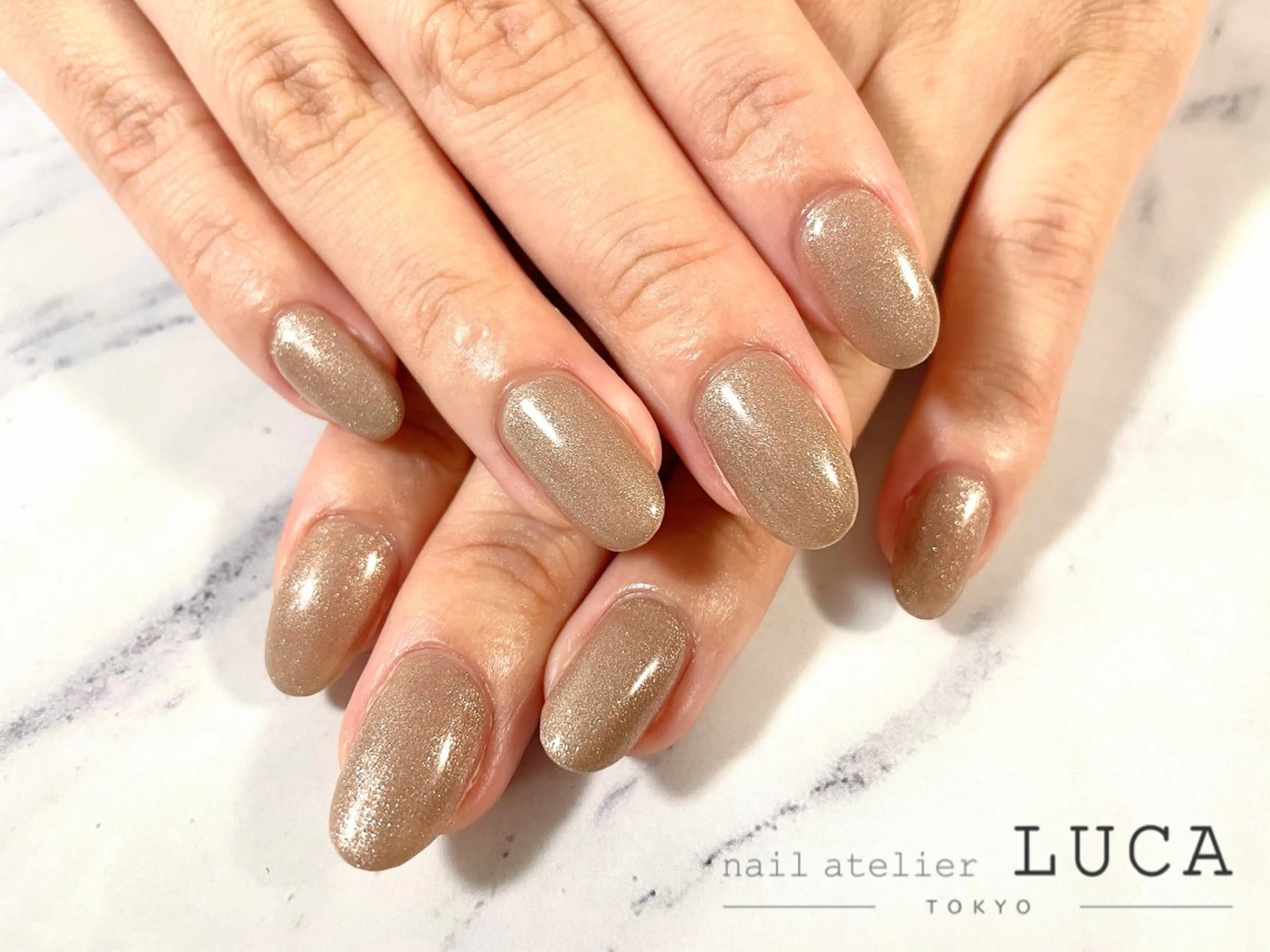 ネイル フレンチネイル ジェルネイル ラメ(グリッター) パラジェル ハンドネイル ネイルアトリエルカ 落合のネイルデザイン