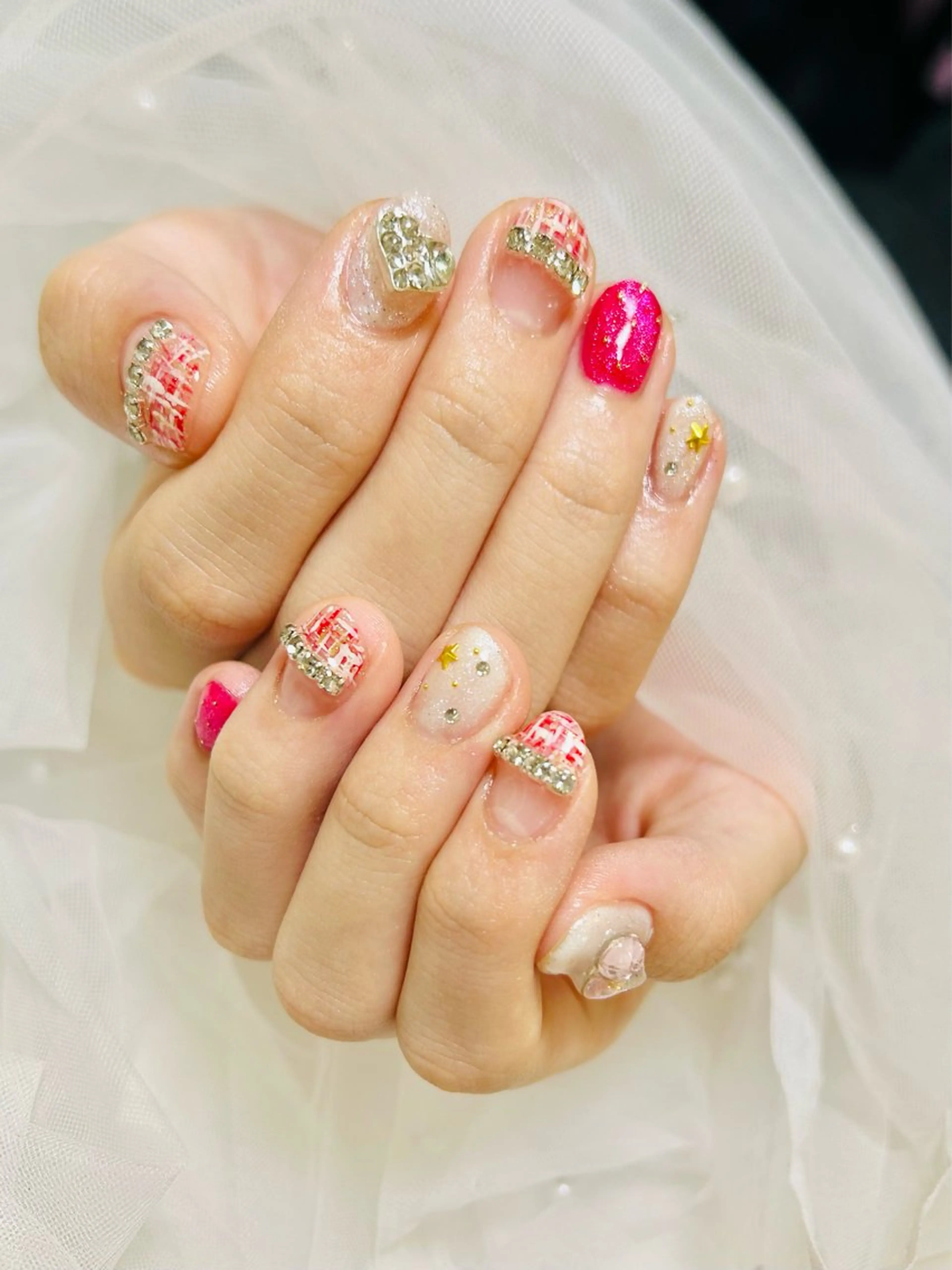 ネイル ツイードネイル ハンドネイル EmaNail天満橋店所属・EmaNail Risaのネイルデザイン