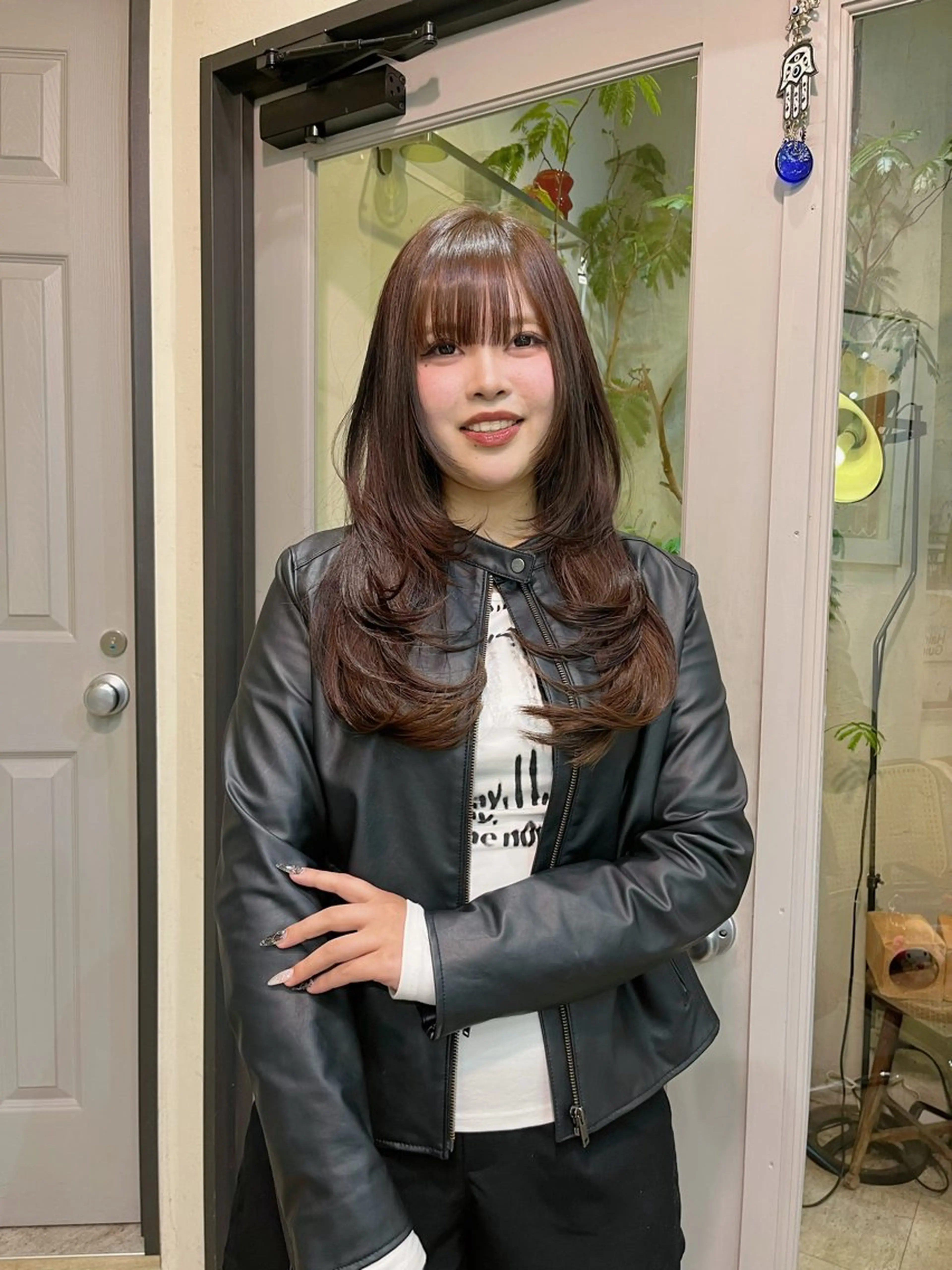 ロング 顔周りカット レイヤーカット 韓国アンニュイ/ アミのヘアスタイル