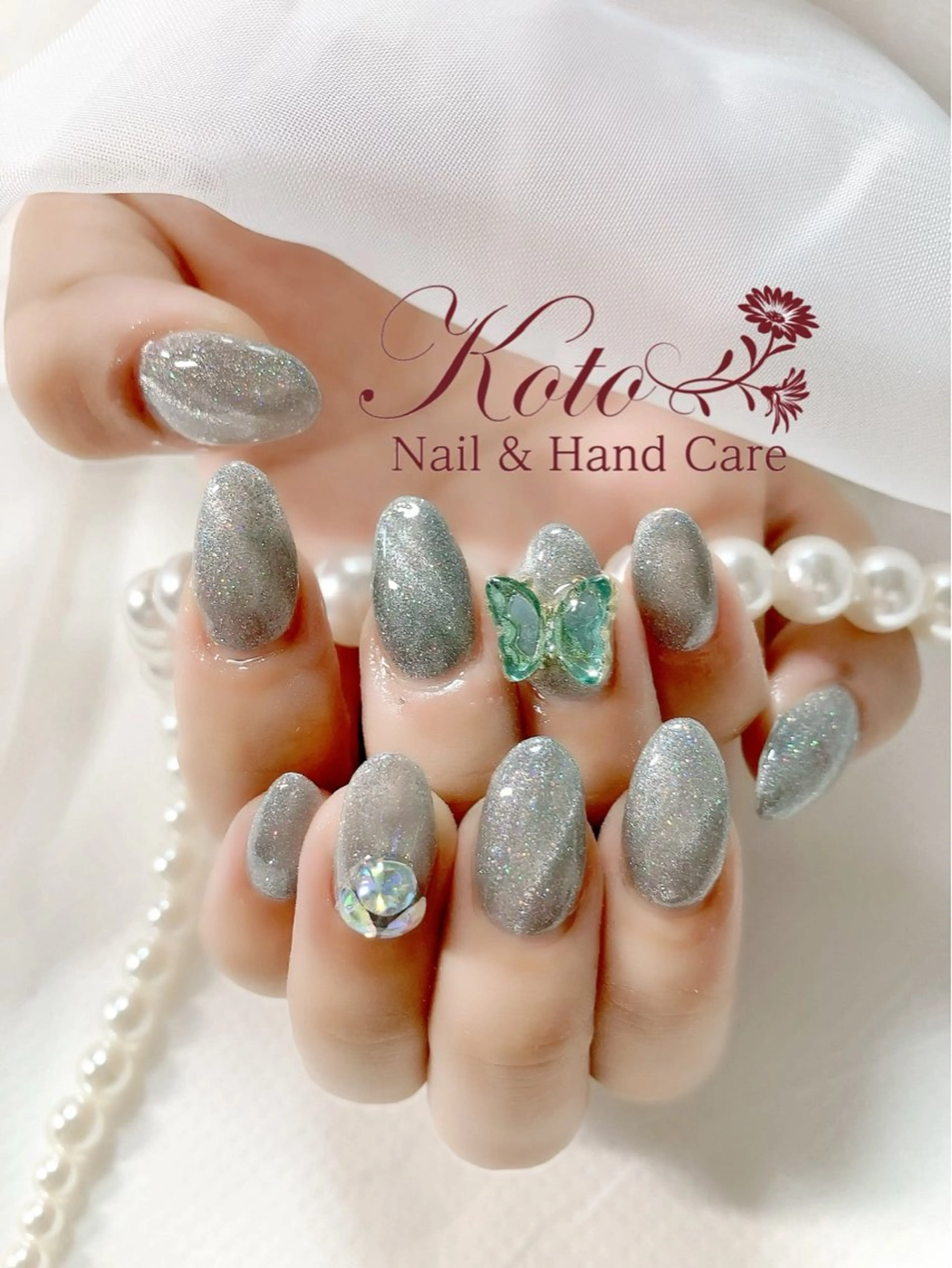 ネイル 長さ出し ジェルネイル マグネットネイル 持ち込み ニュアンスネイル Nail Salon KOTOのネイルデザイン