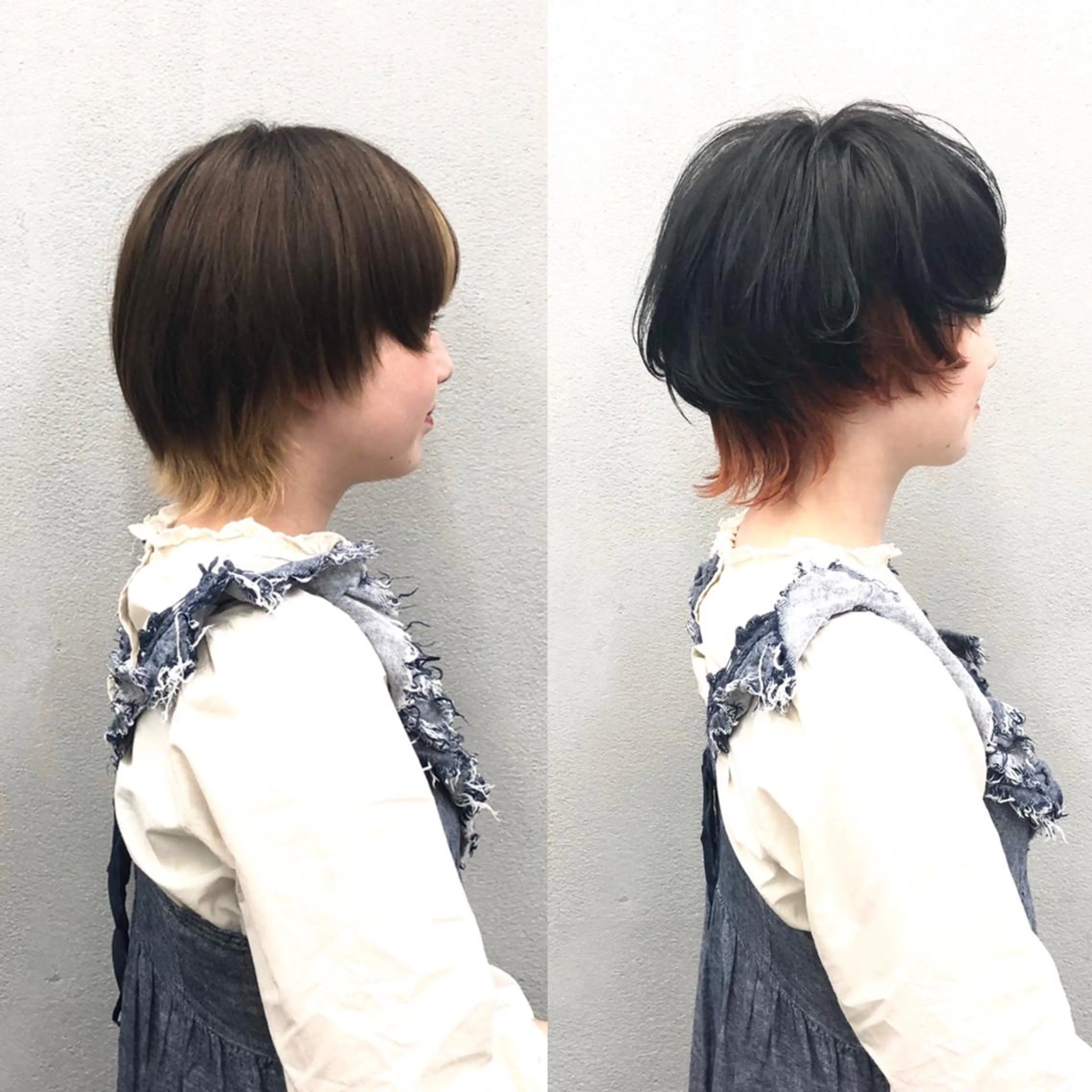 ショート カラー ウルフカット カット ヘアカラー ボブ/ショート/ 白髪染め/メンズ葛西のヘアスタイル