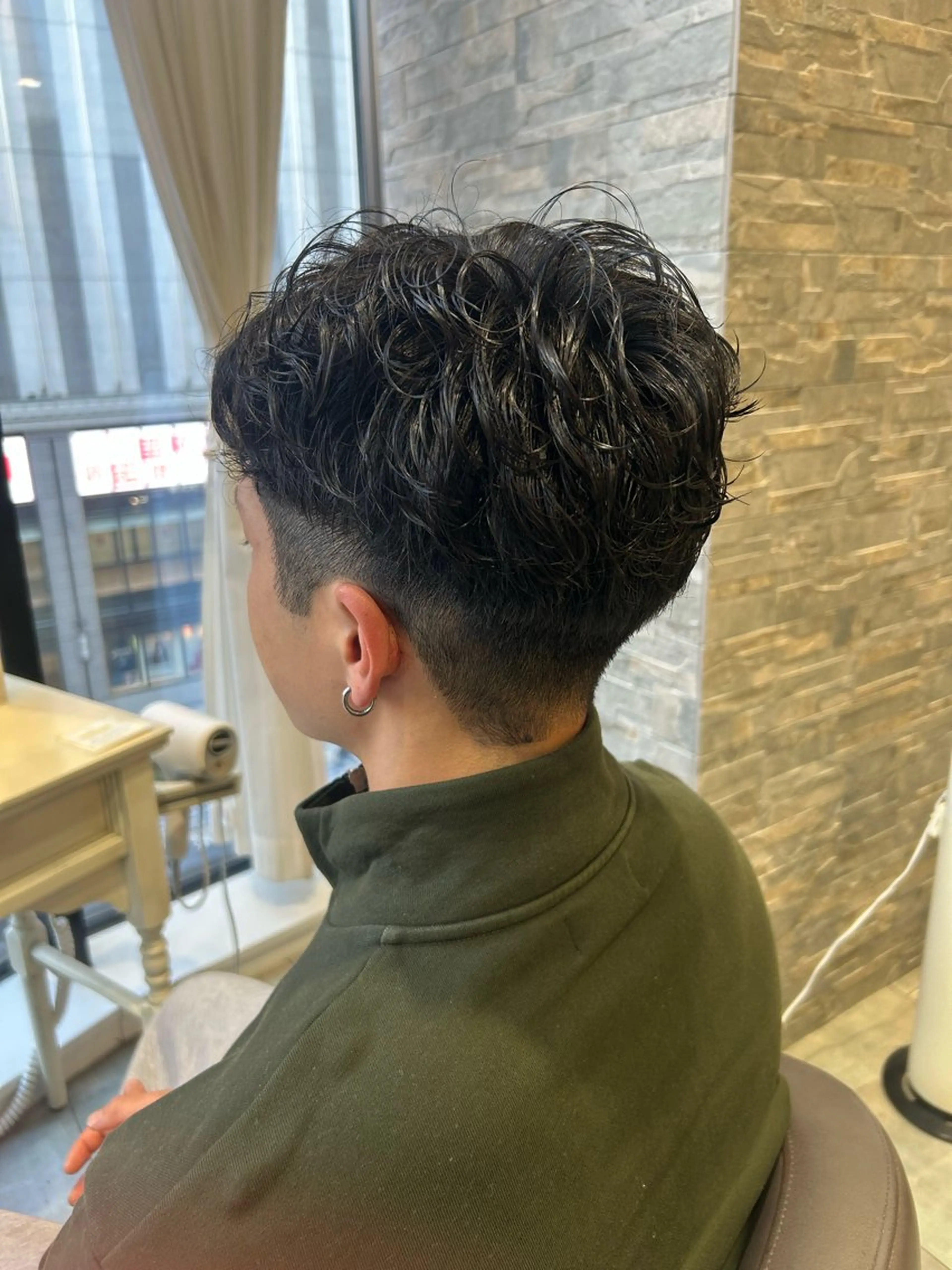 メンズ カット パーマ La Bless 大阪梅田所属・梅田 メンズ ショートYUKINOのヘアスタイル