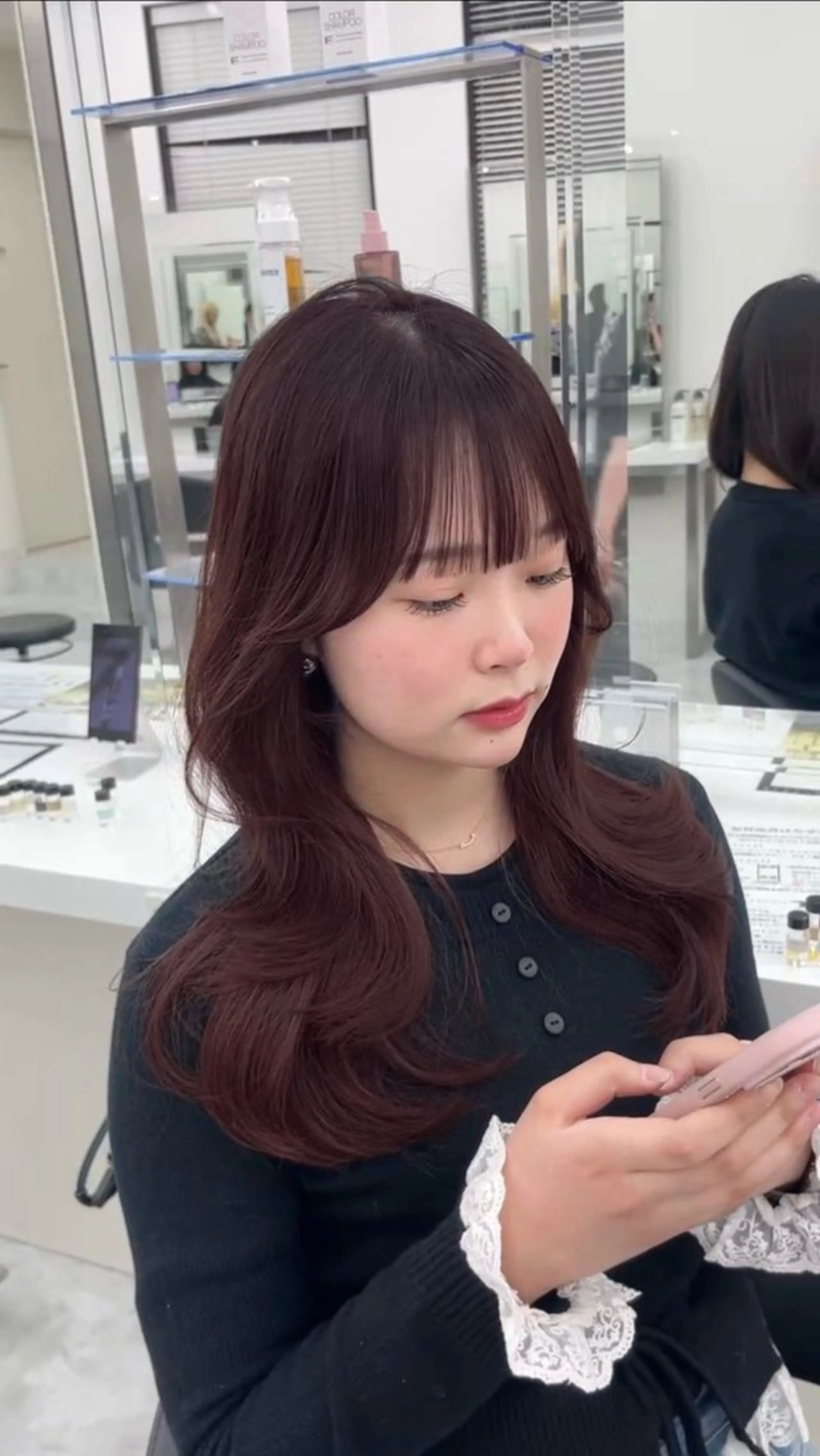 ロング ヘアカラー トリートメント ヘッドスパ ♡ナチュラルガーリー ♡ベージュ♡RINAのヘアスタイル