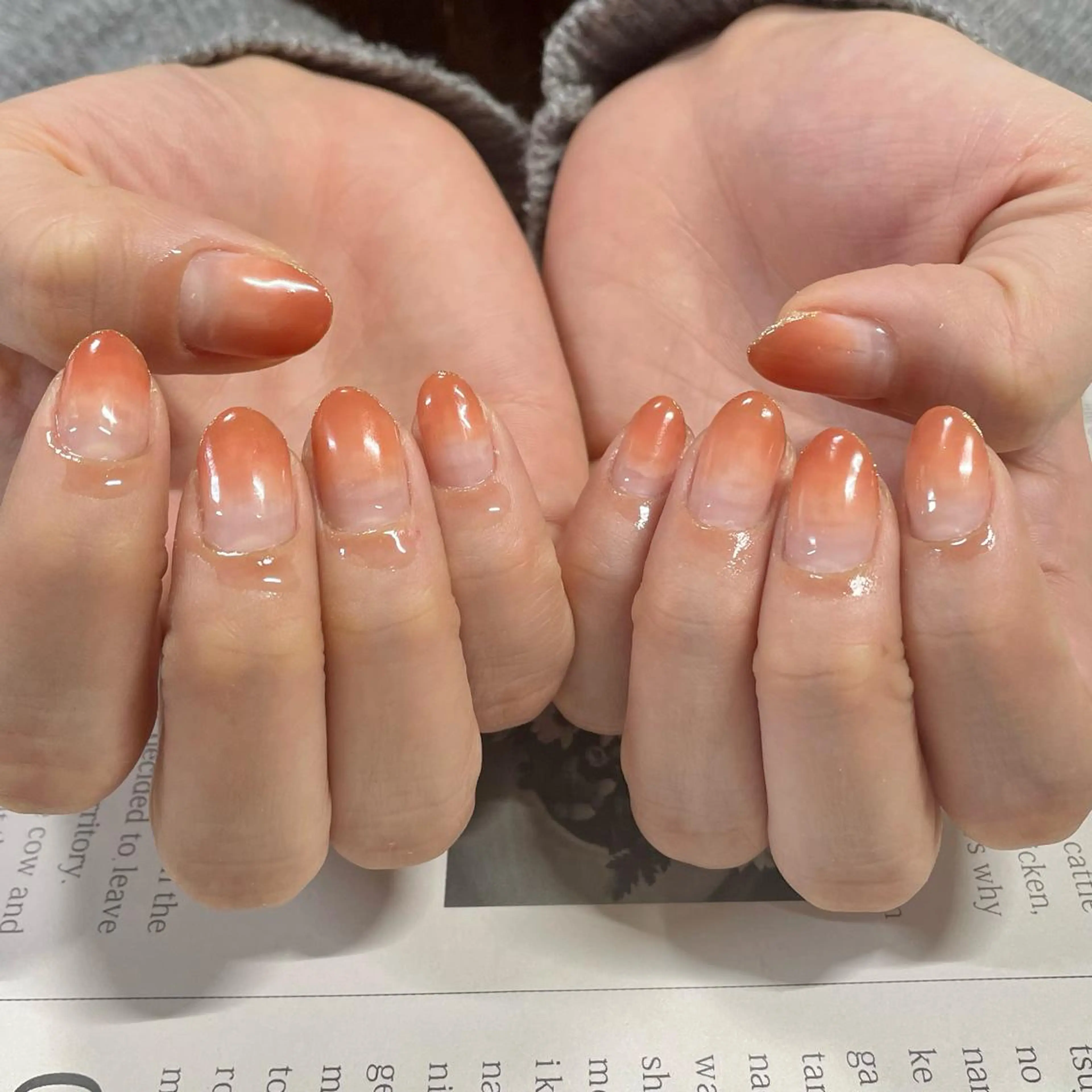 ネイル グラデーション キラキラネイル ラメ(グリッター) 奥園 良恵のネイルデザイン