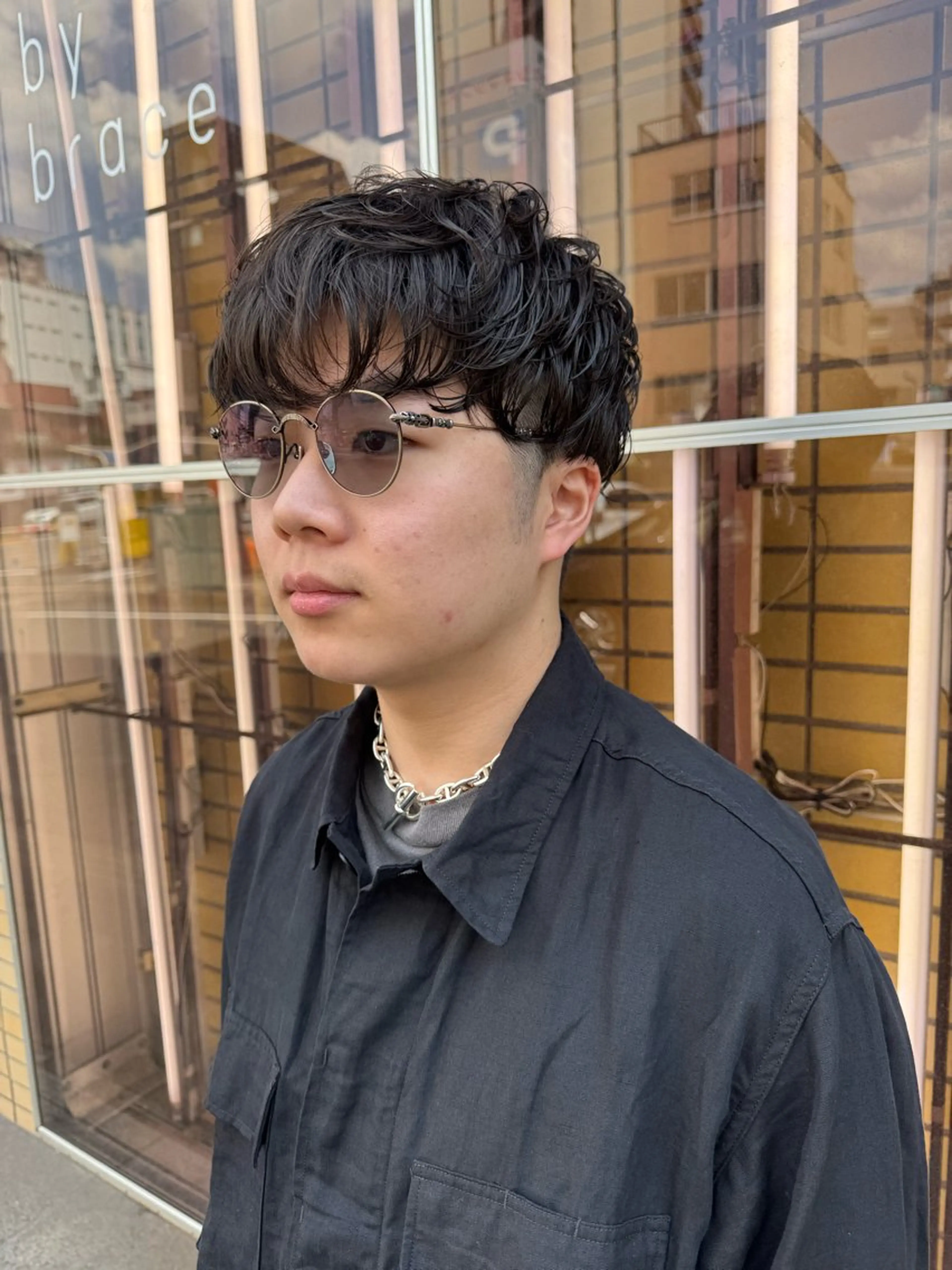 メンズ カット パーマ 米元 春奈のヘアスタイル