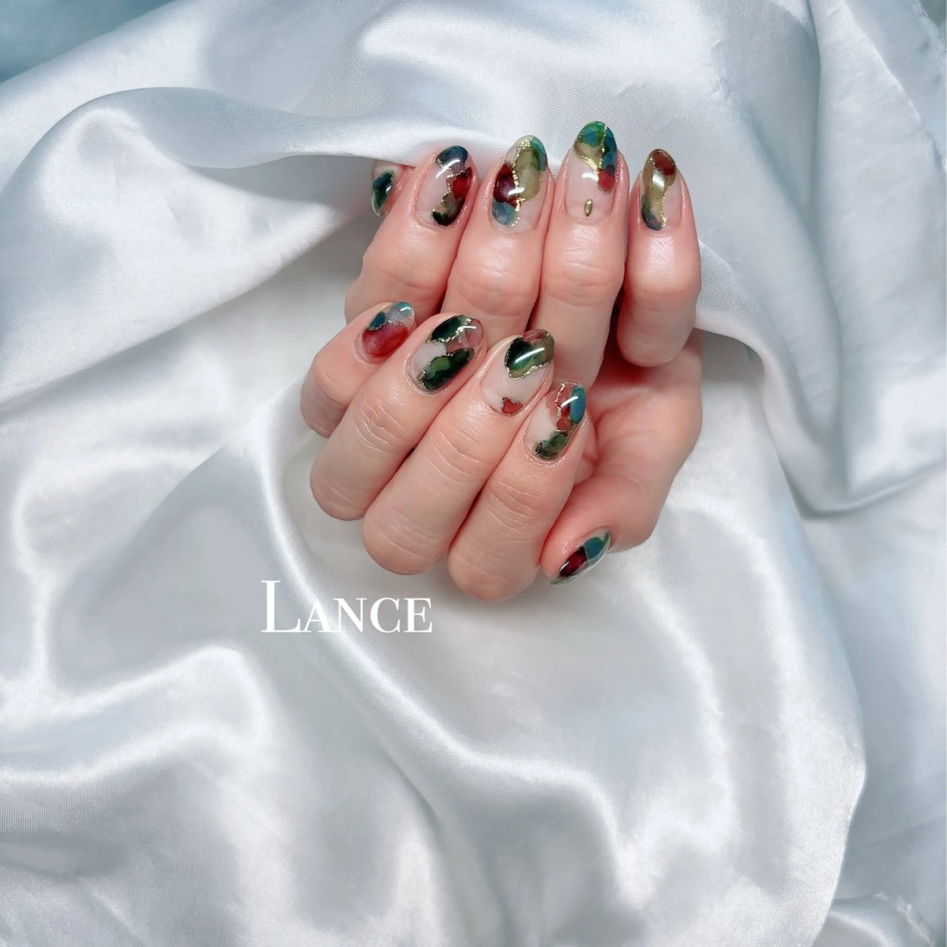 ネイル オーロラネイル フットネイル フレンチネイル キラキラネイル 韓国ネイル ハンドネイル Lance nailのネイルデザイン