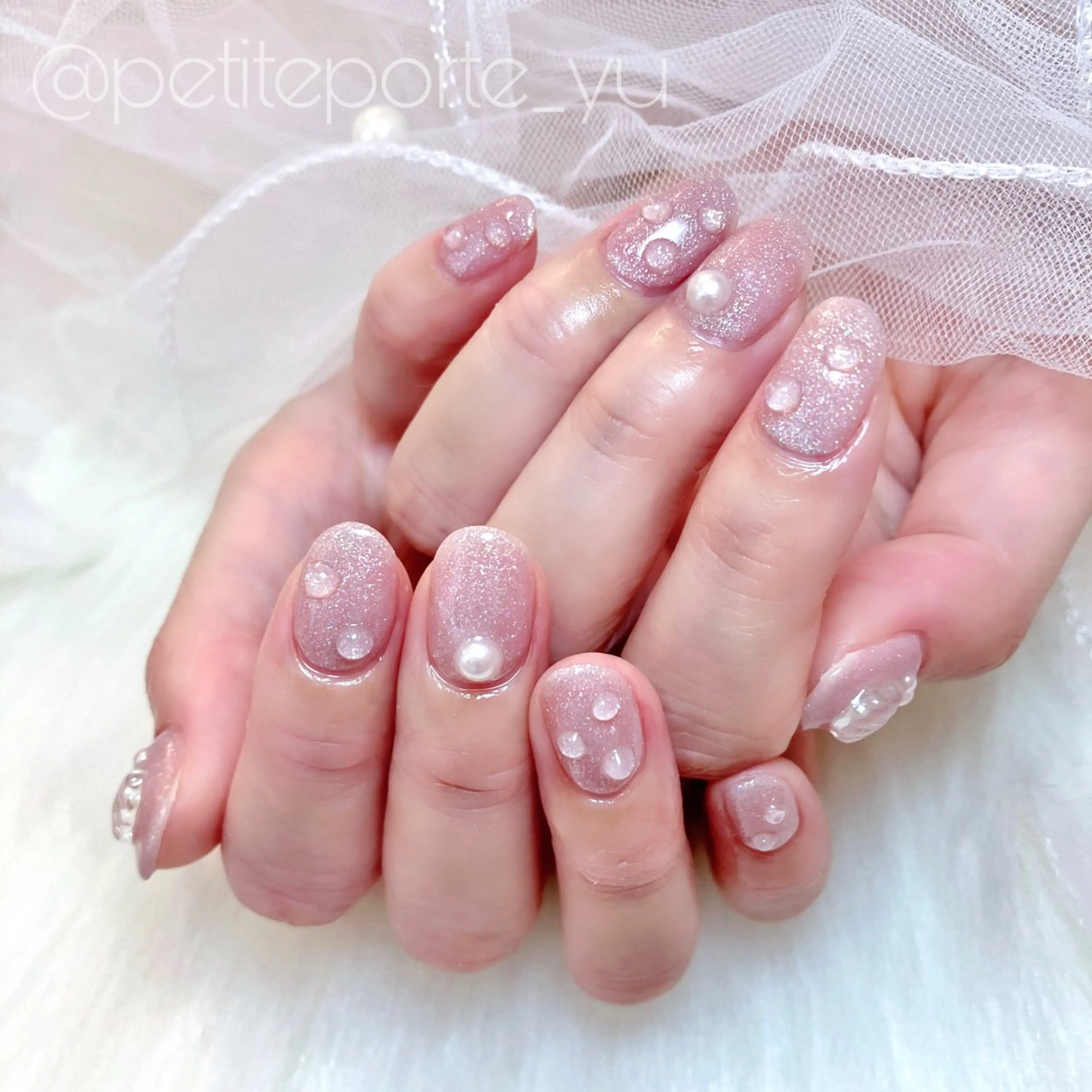 ネイル アートネイル キラキラネイル ラメ(グリッター) ショートネイル 夏ネイル ハンドネイル nailsalon petite porte所属・petite porteのネイルデザイン