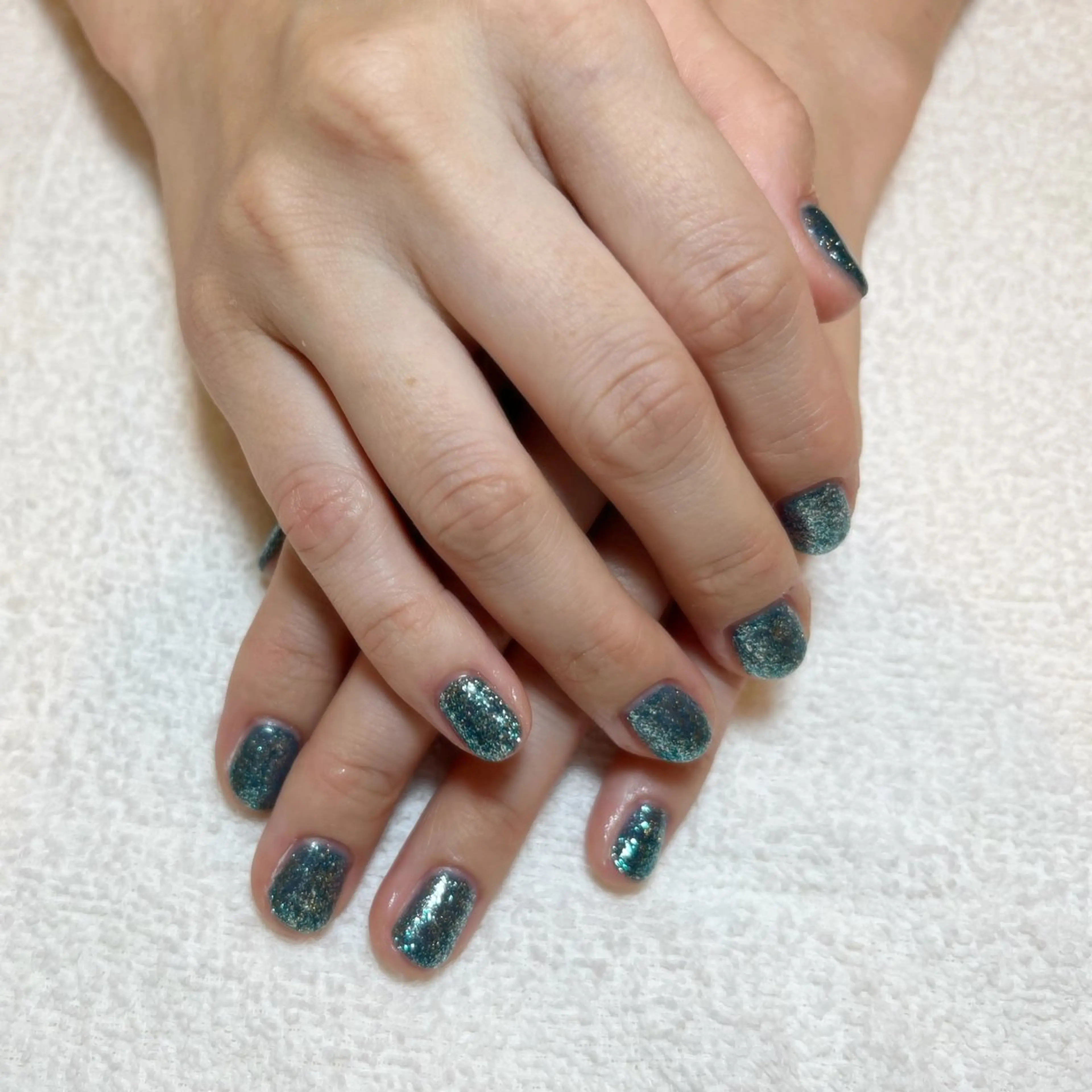 ネイル ブルー キラキラネイル ハンドネイル arce amiのネイルデザイン