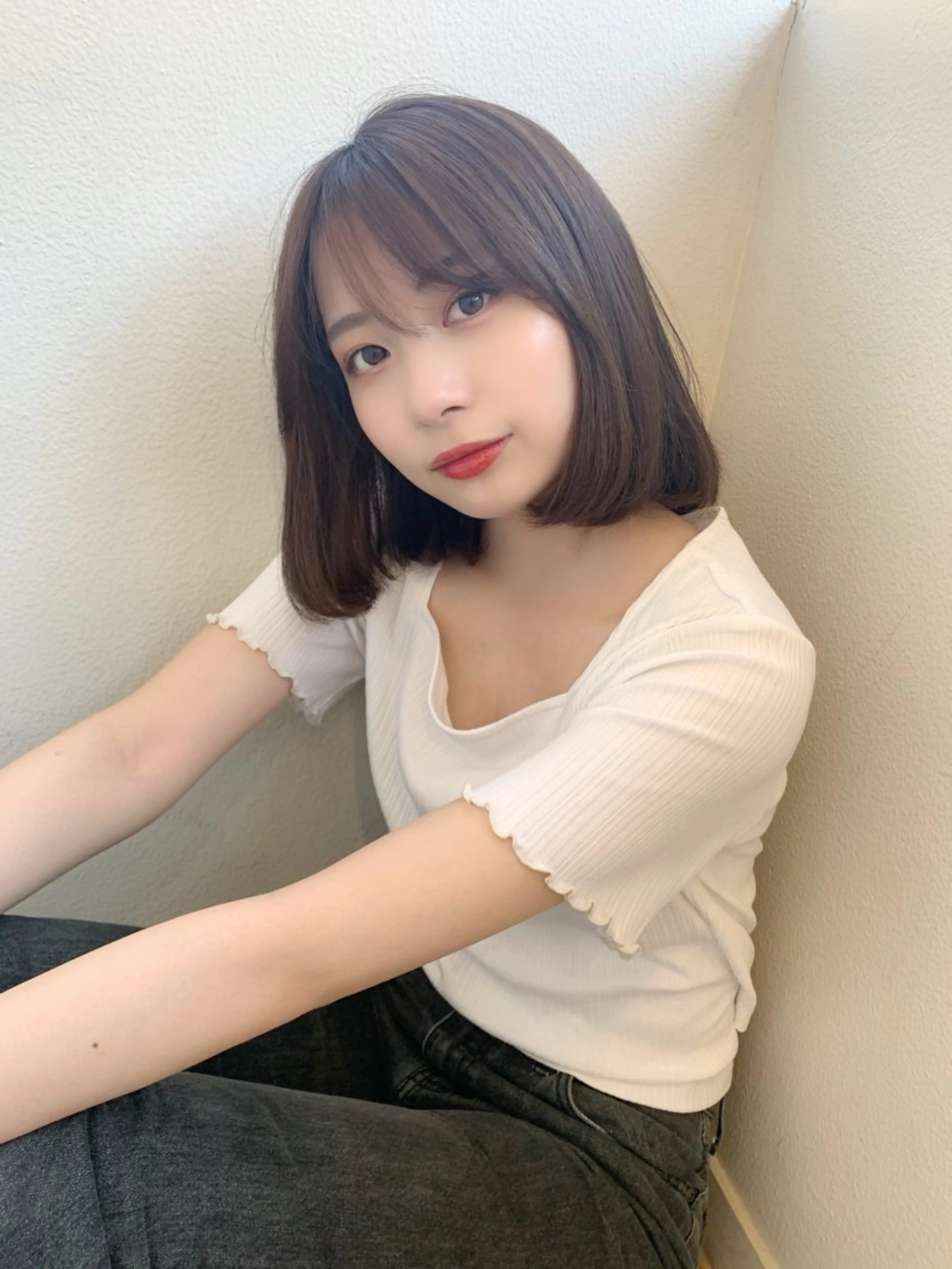 ミディアム ボブ 加藤 杏のヘアスタイル