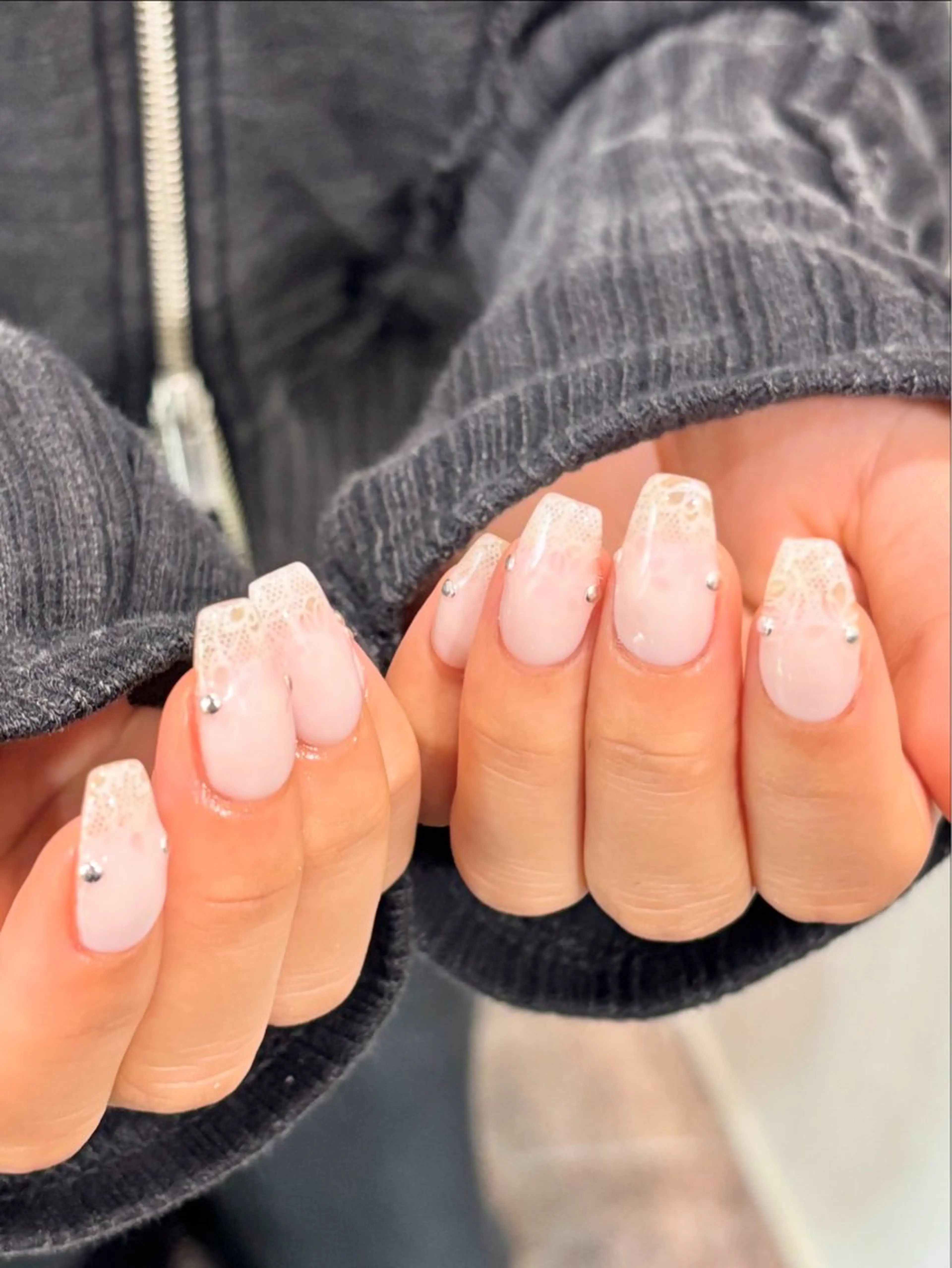 ネイル グラデーション レース リボン HOHOKO NAIL所属・H HOHOKOのネイルデザイン
