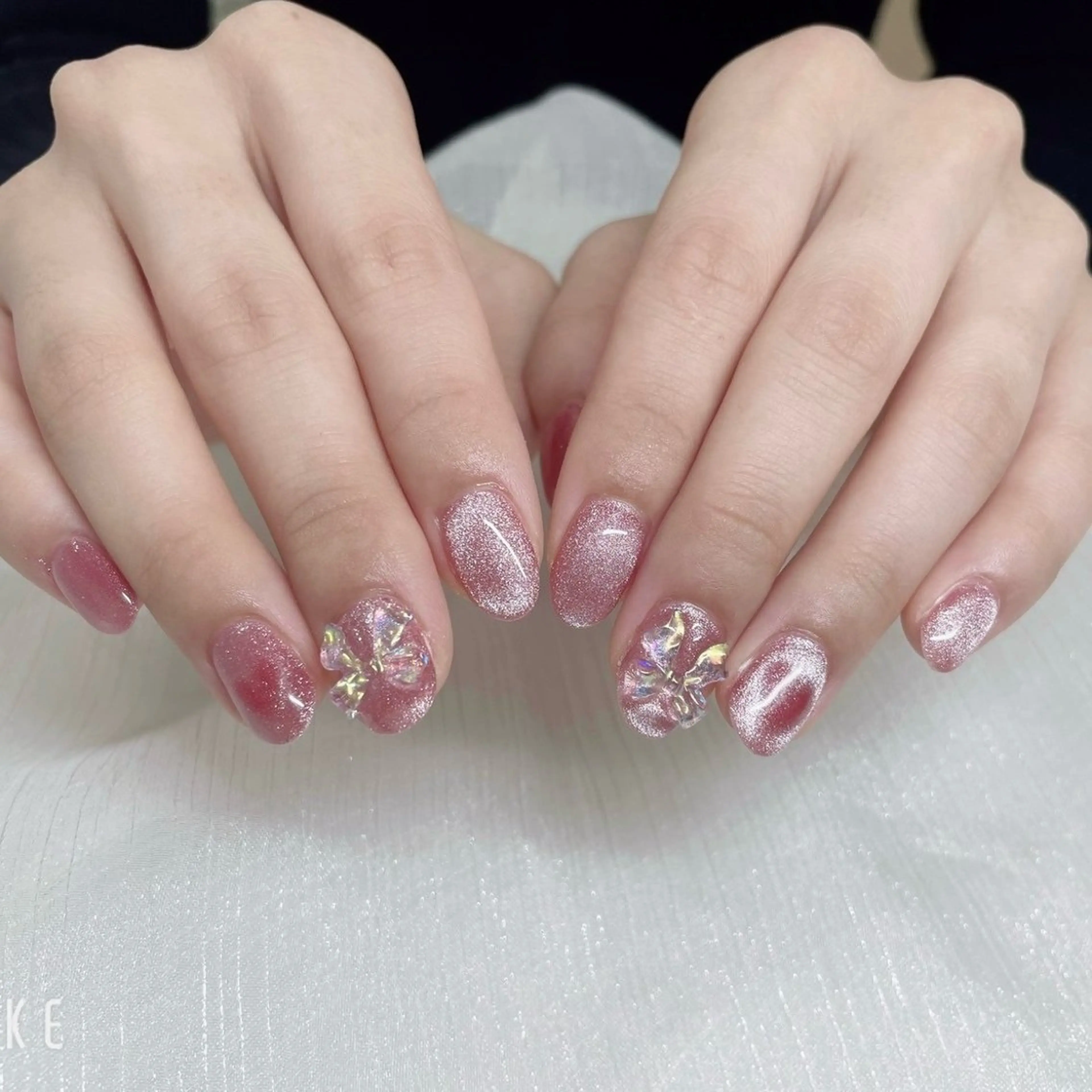 ネイル リボン ハンドネイル Nail salon CELEBRAILのネイルデザイン
