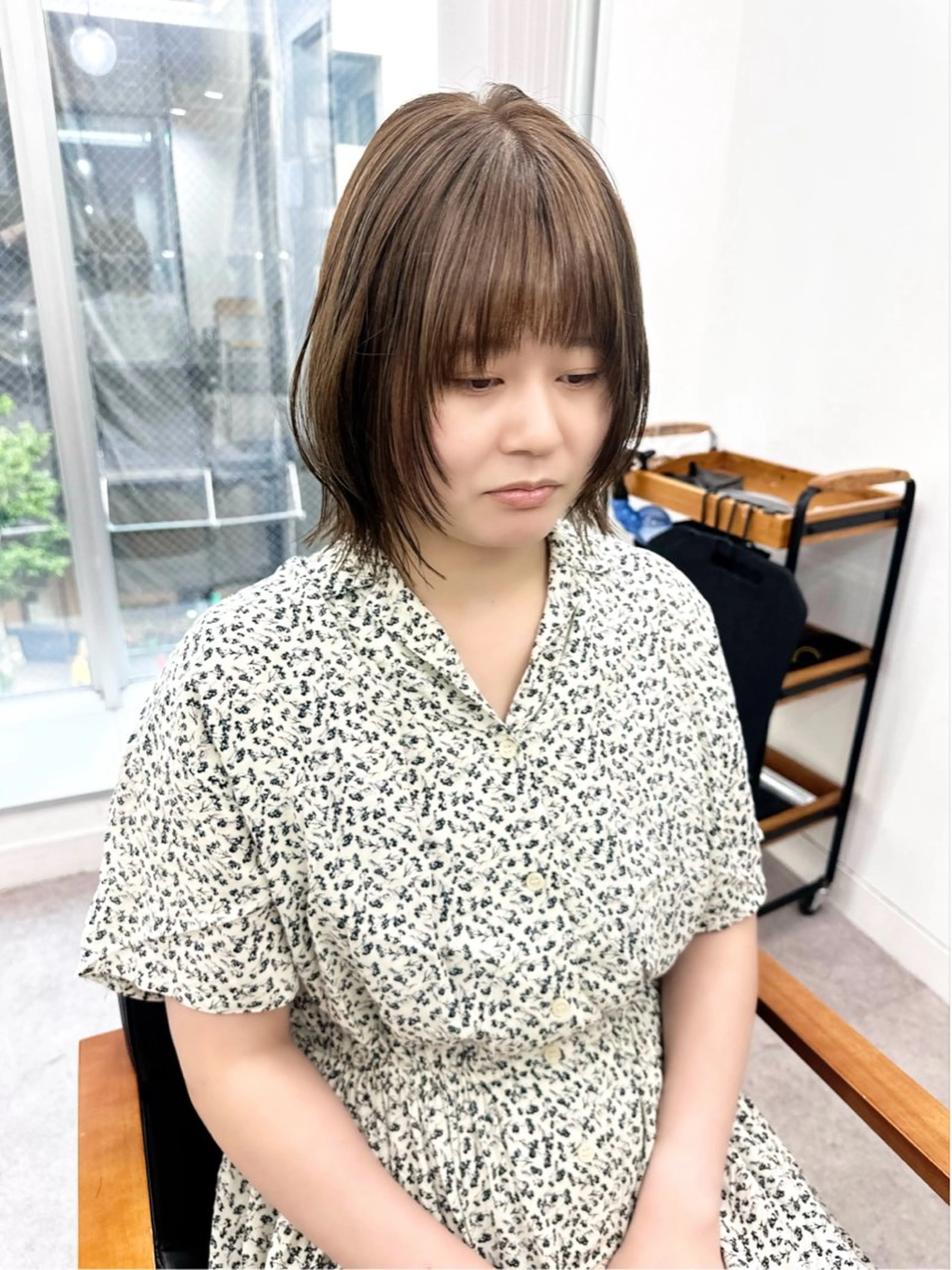 ミディアム カラー パーマ ヘアアレンジ メンズ キッズ カット ヘアカラー 似合わせレイヤー 🌿JUNのヘアスタイル