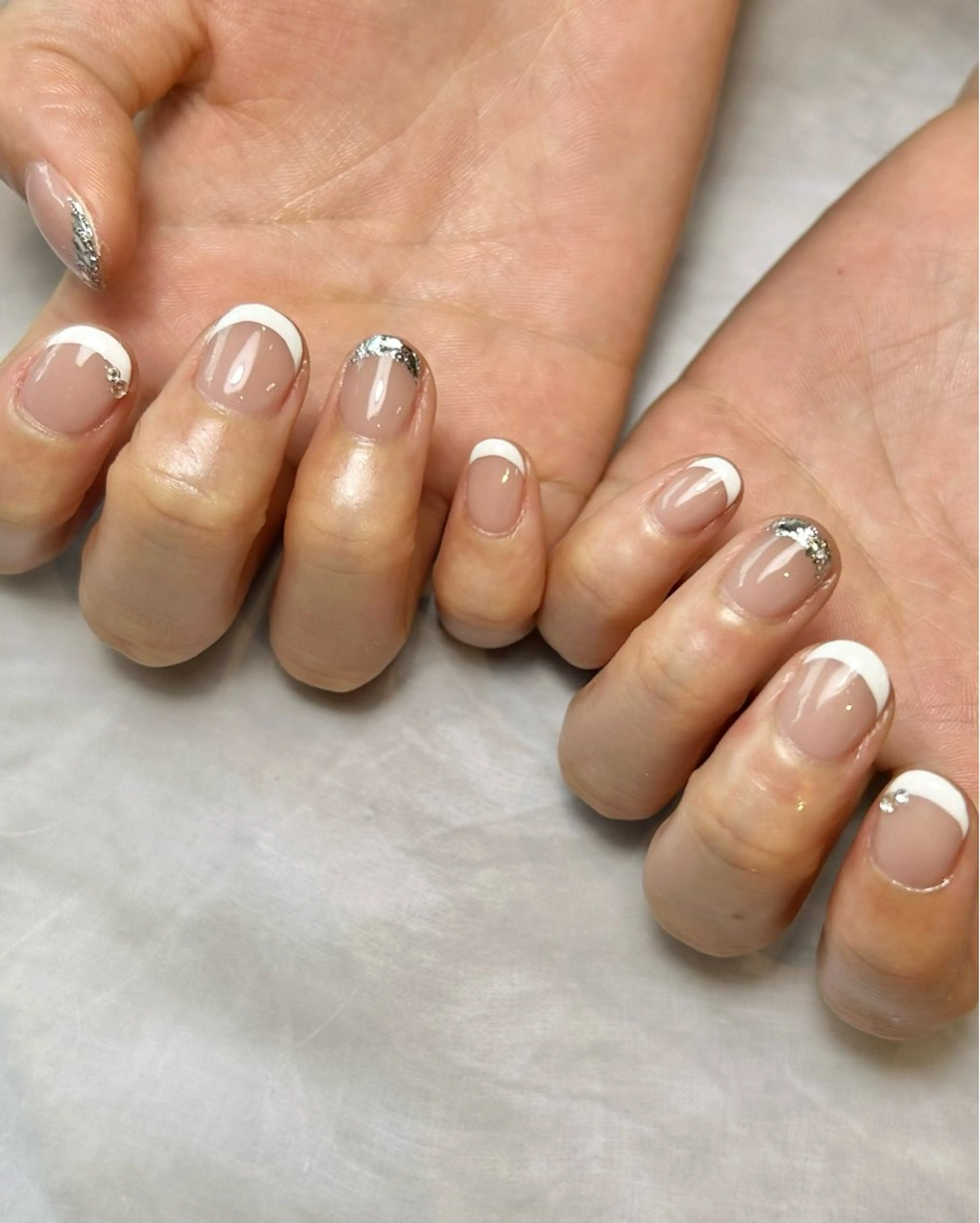 ネイル フレンチネイル 持ち込み ショートネイル ハンドネイル Reflection marikoのネイルデザイン