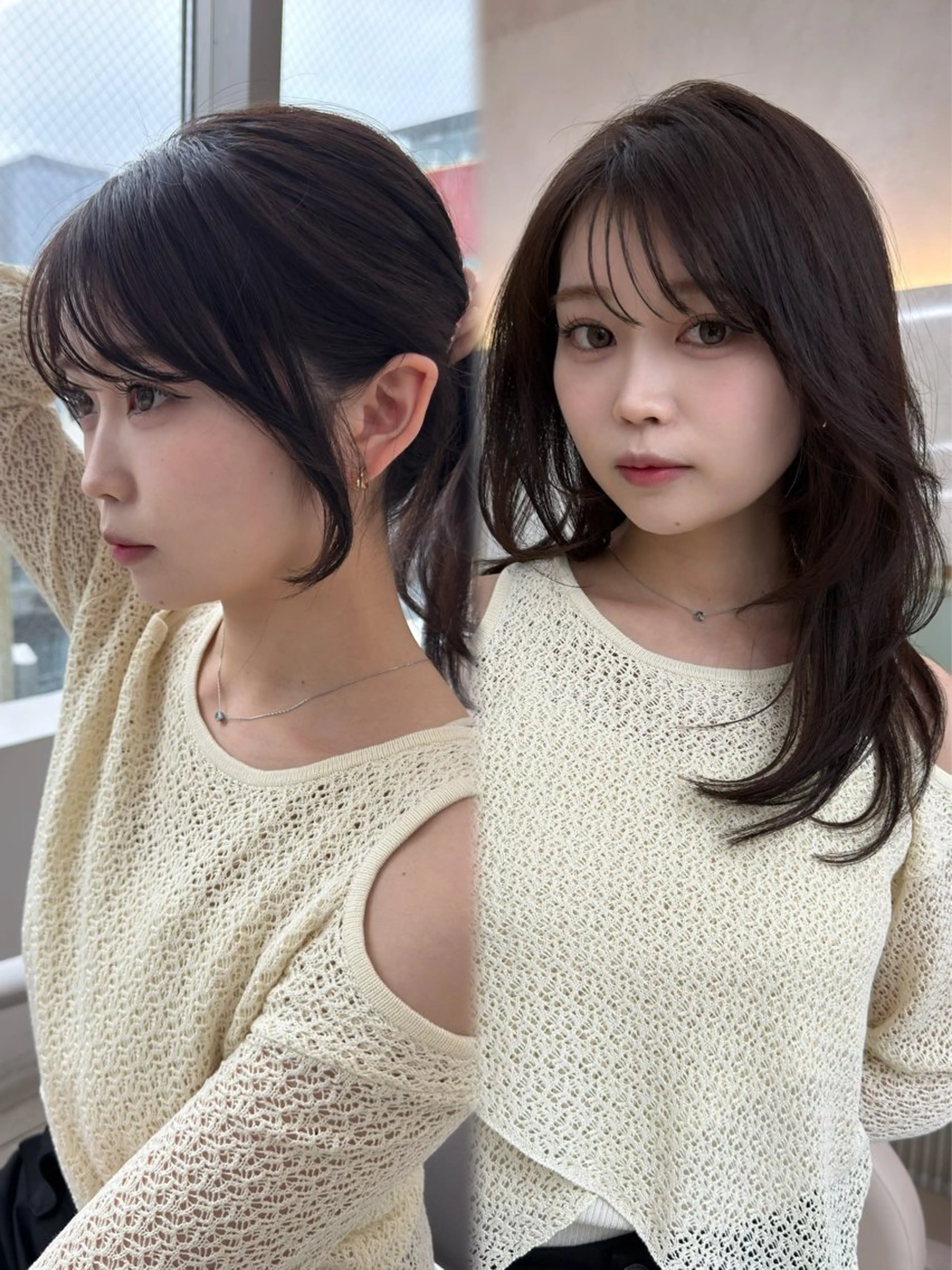 ミディアム カラー 顔周りカット 似合わせカット 顔周り/透明感カラー /似合わせ/難波雄雅のヘアスタイル