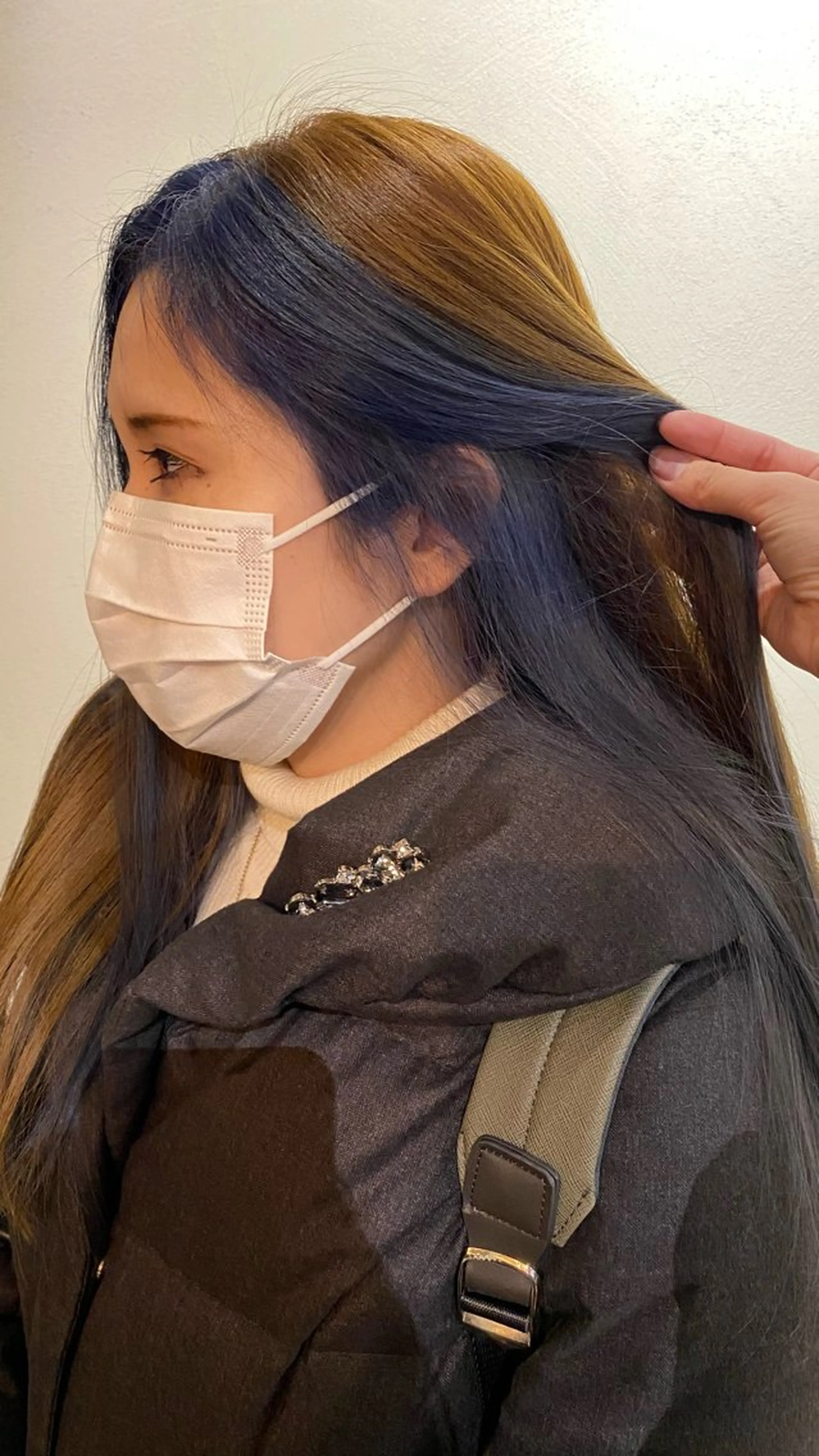 ロング カラー ネイビーカラー ヘアカラー トリートメント NIKO/名古屋/ 伏見/花屋併設のヘアスタイル