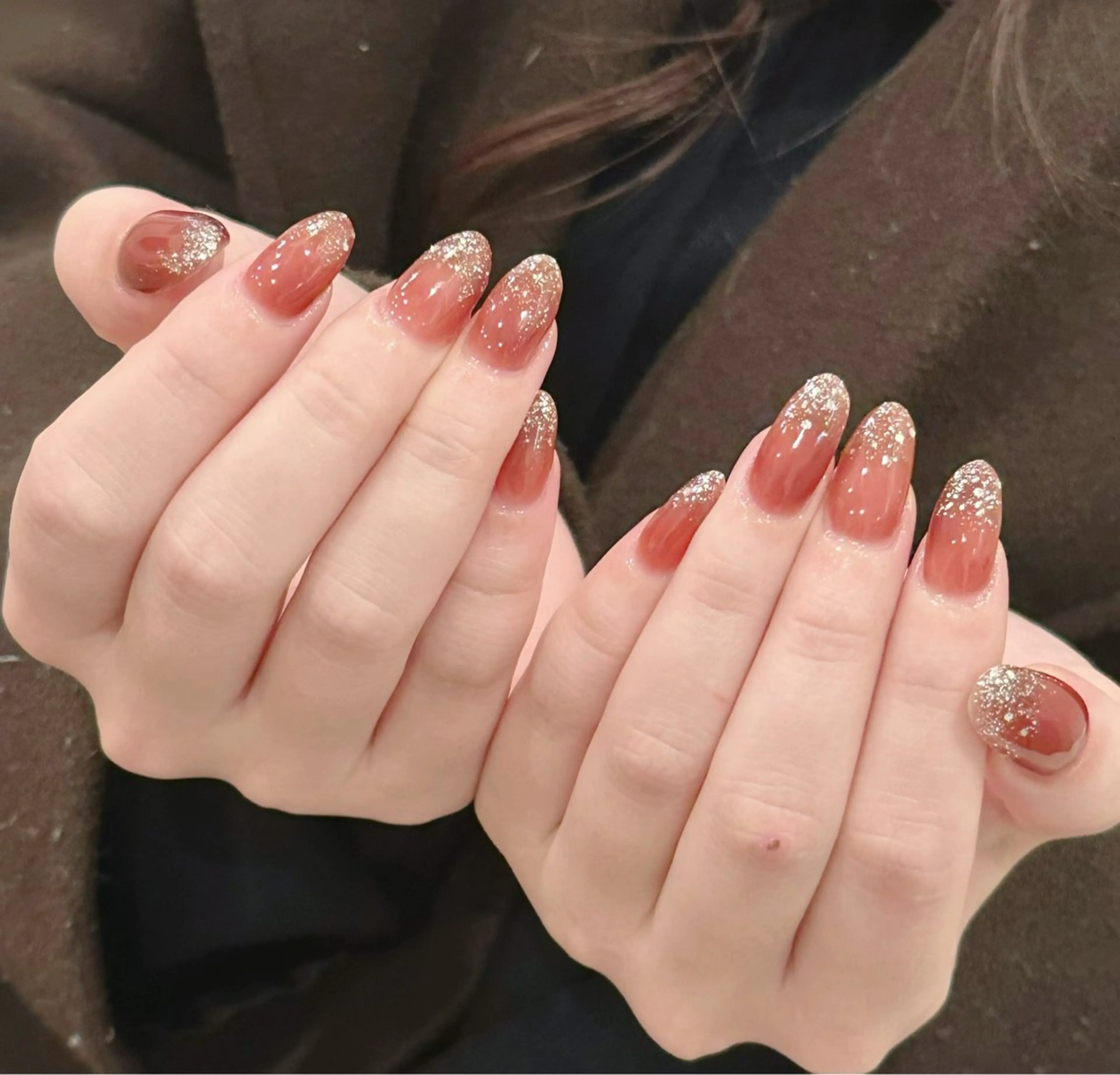 ネイル オーロラネイル チークネイル フレンチネイル ガラスフレンチ グラデーション H&Bsalon カイのネイルデザイン