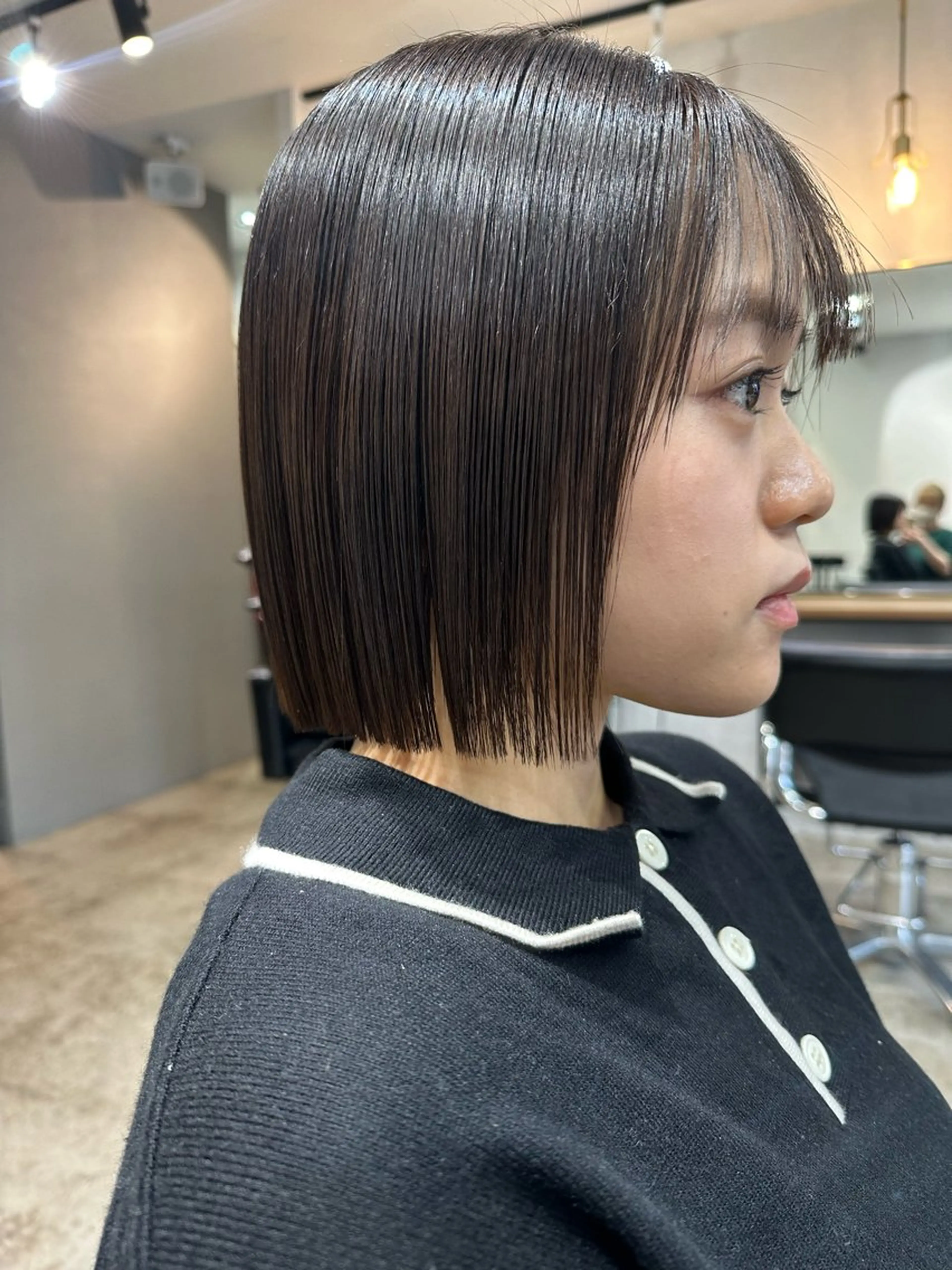 ミディアム カット 縮毛矯正 YURIK Aのヘアスタイル