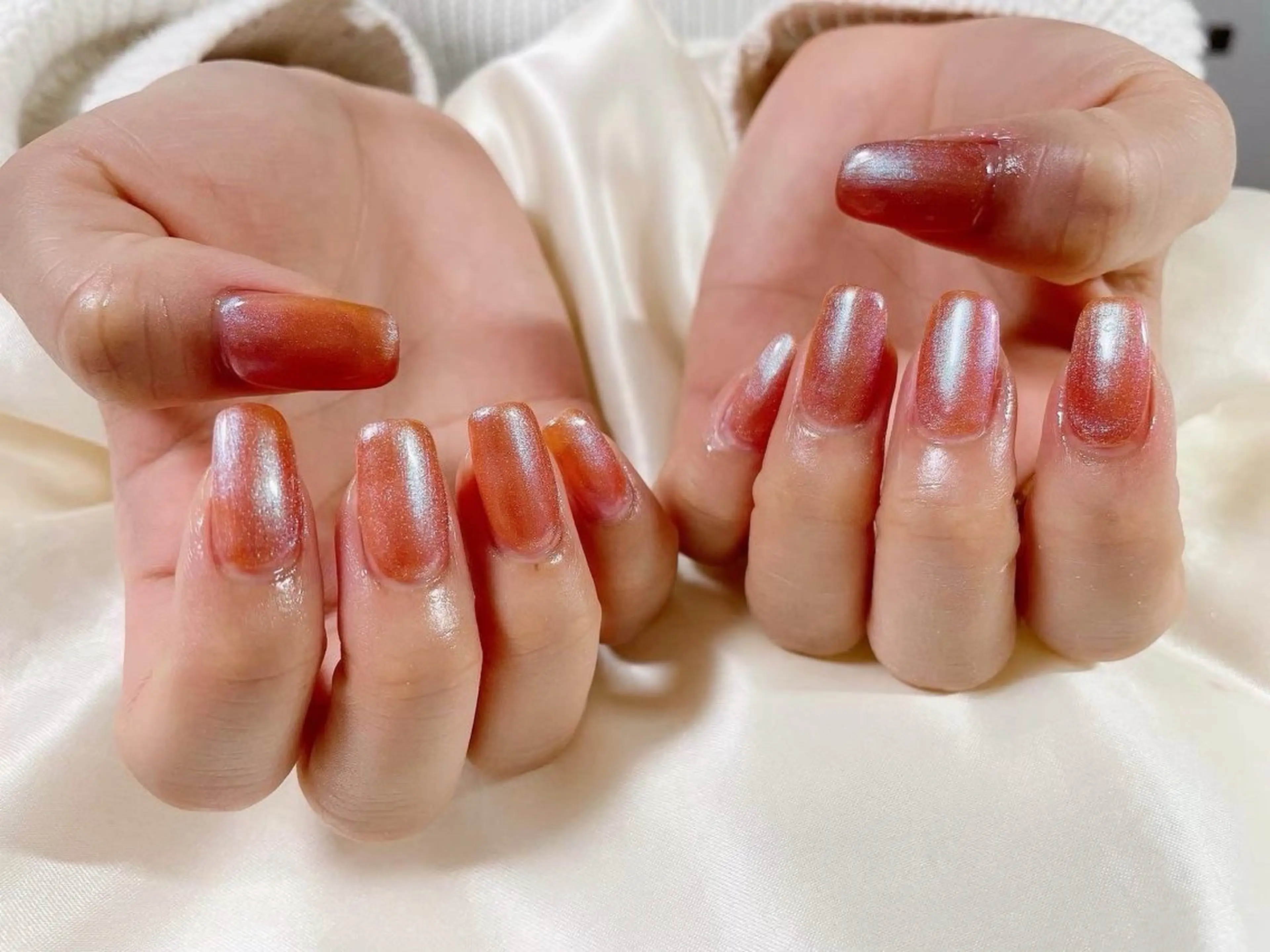 ネイル オーロラネイル フットネイル フレンチネイル ジェルネイル ハート ハンドネイル kikinail 溝の口のネイルデザイン