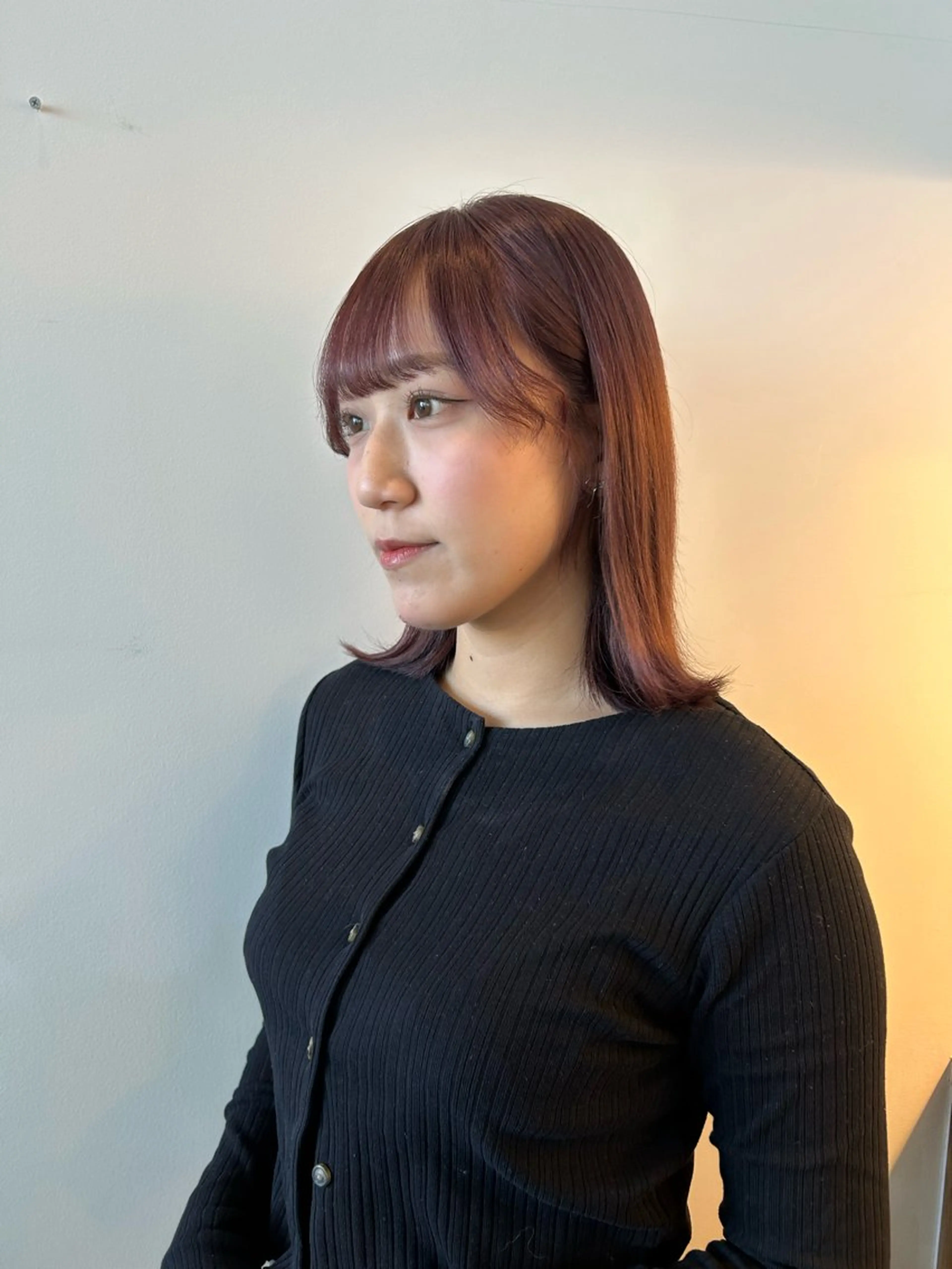 ミディアム カラー 透明感カラー レッドカラー 髪質改善/ストレート パーマ長久手/ひかるのヘアスタイル