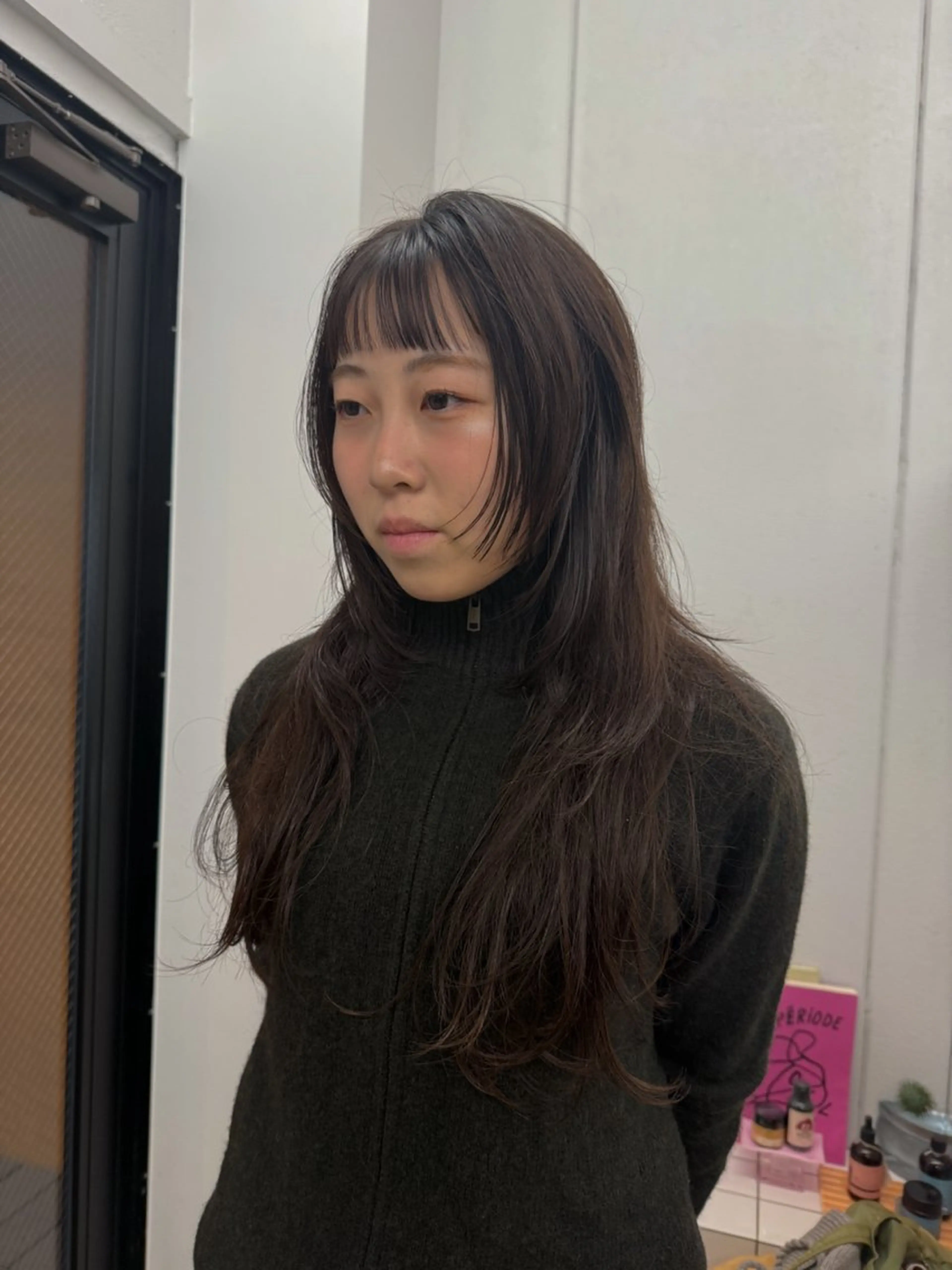 ロング パーマ カット ヘアカラー 関 京磨のヘアスタイル