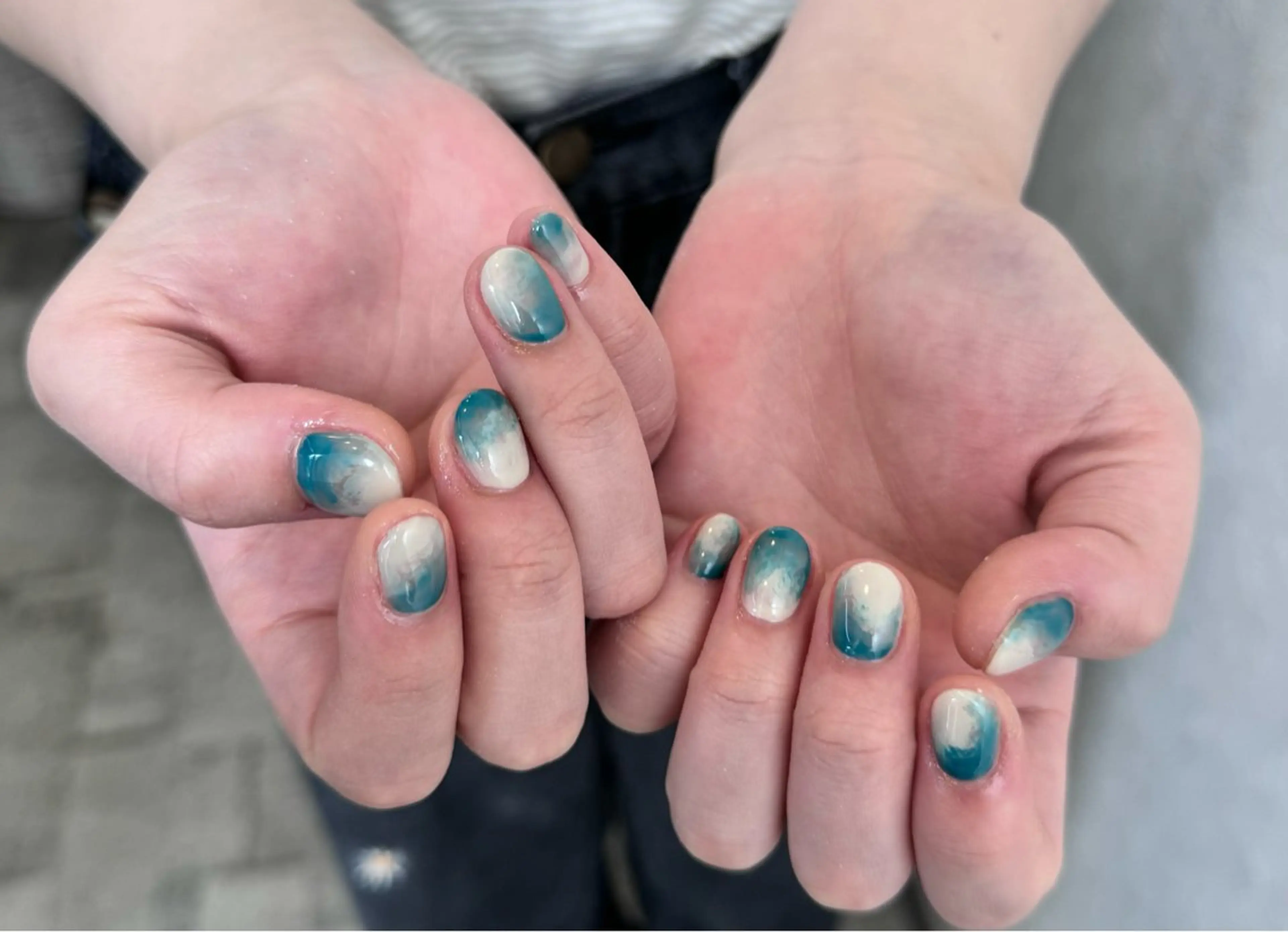 ネイル フレンチネイル 韓国ネイル マグネットネイル メンズネイル ニュアンスネイル ハンドネイル GRANDE大須 Cecil💜のネイルデザイン