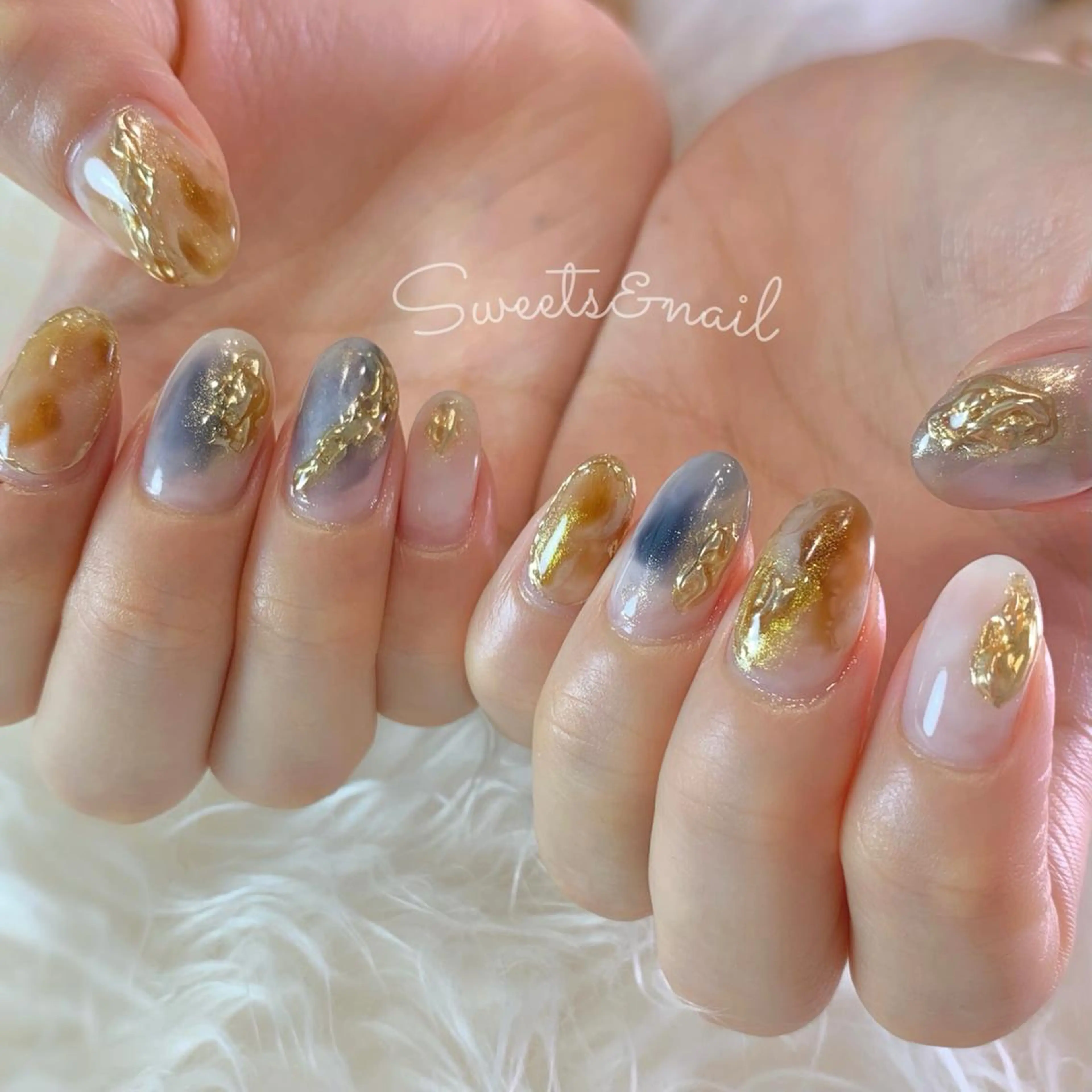 ネイル べっ甲ネイル Sweets& nail みなこのネイルデザイン