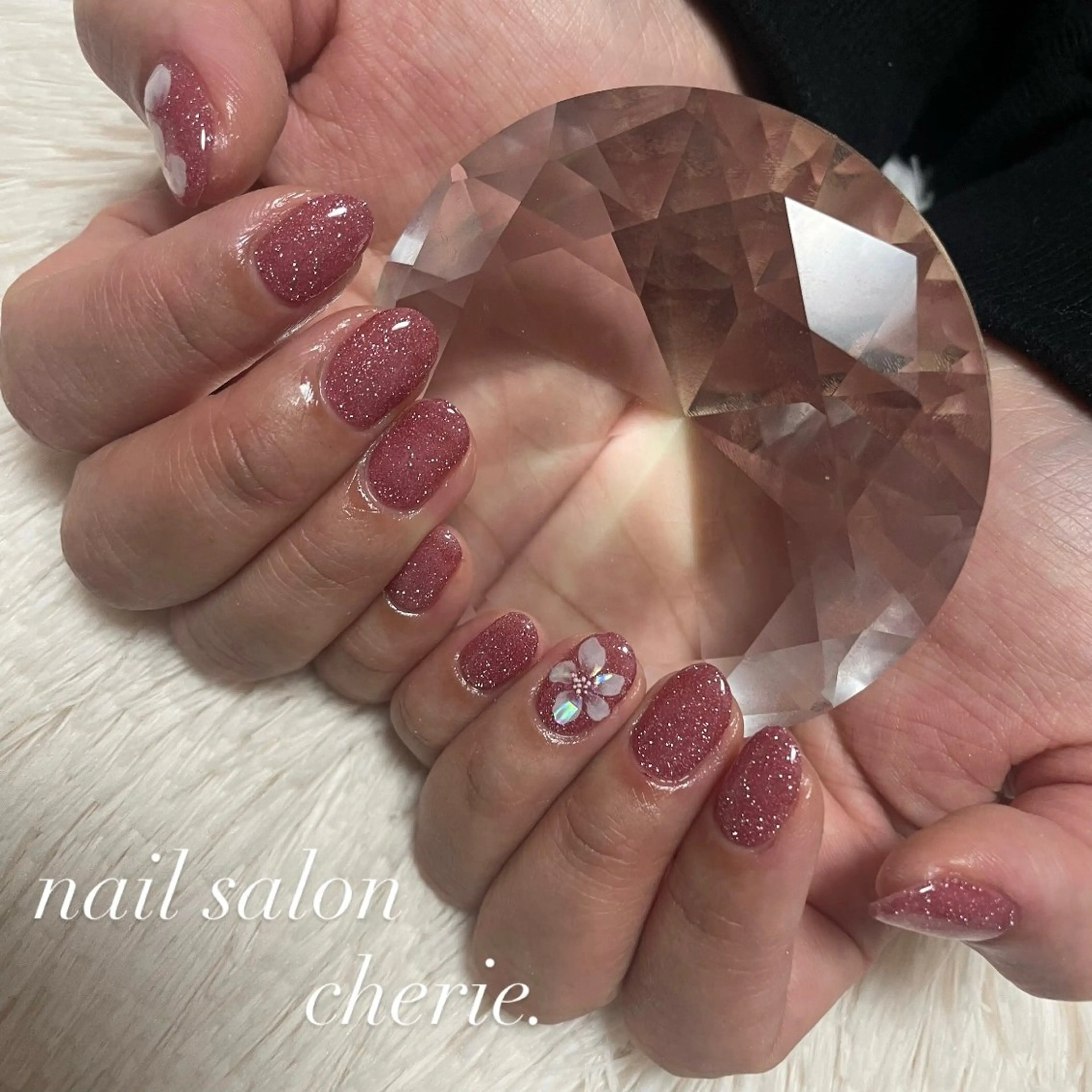 ネイル フラッシュネイル ショートネイル 春ネイル ハンドネイル nail salon cherieのネイルデザイン