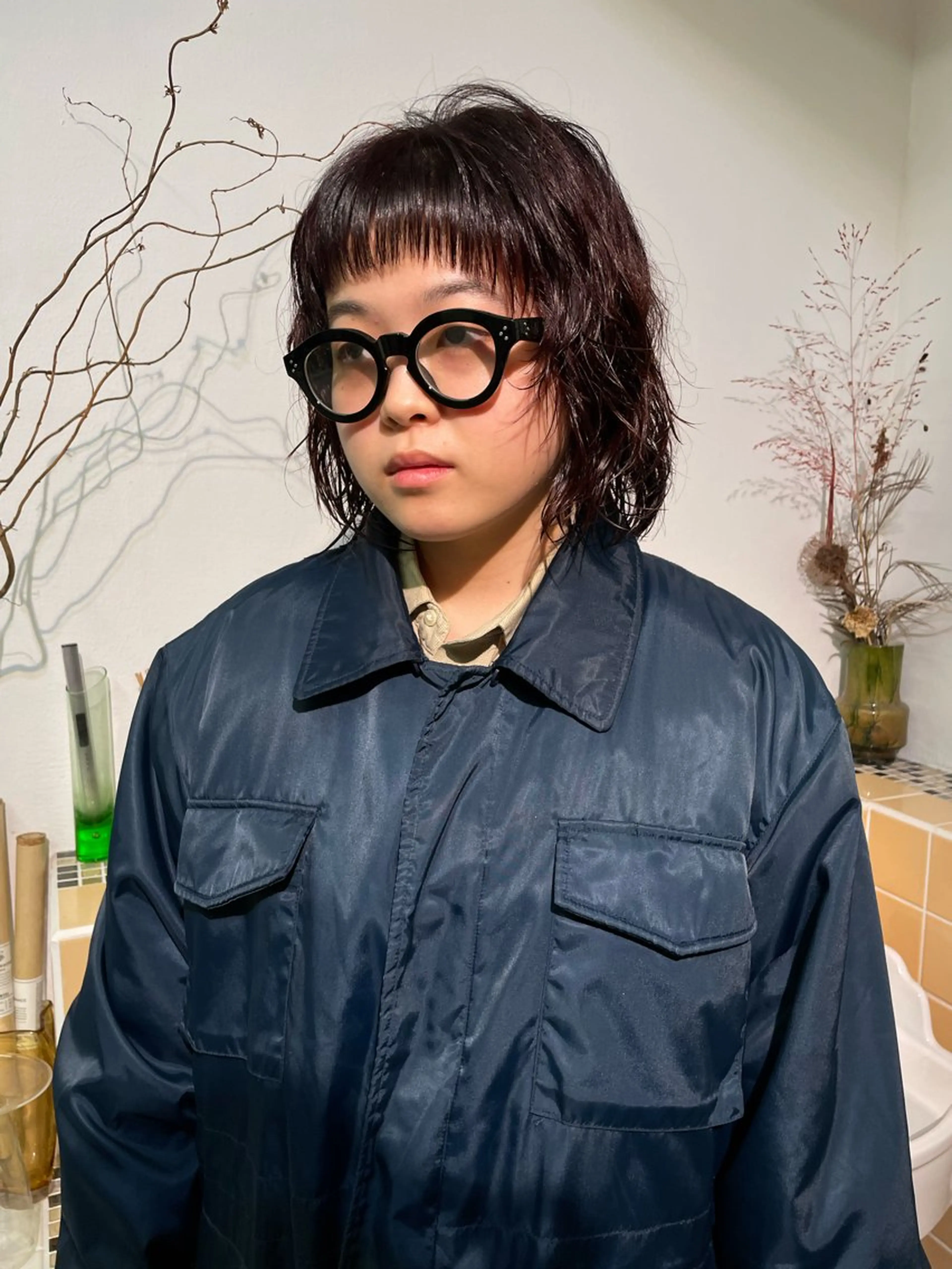 ミディアム パーマ パーマ sakura🌸 レイヤー/韓国ヘアのヘアスタイル