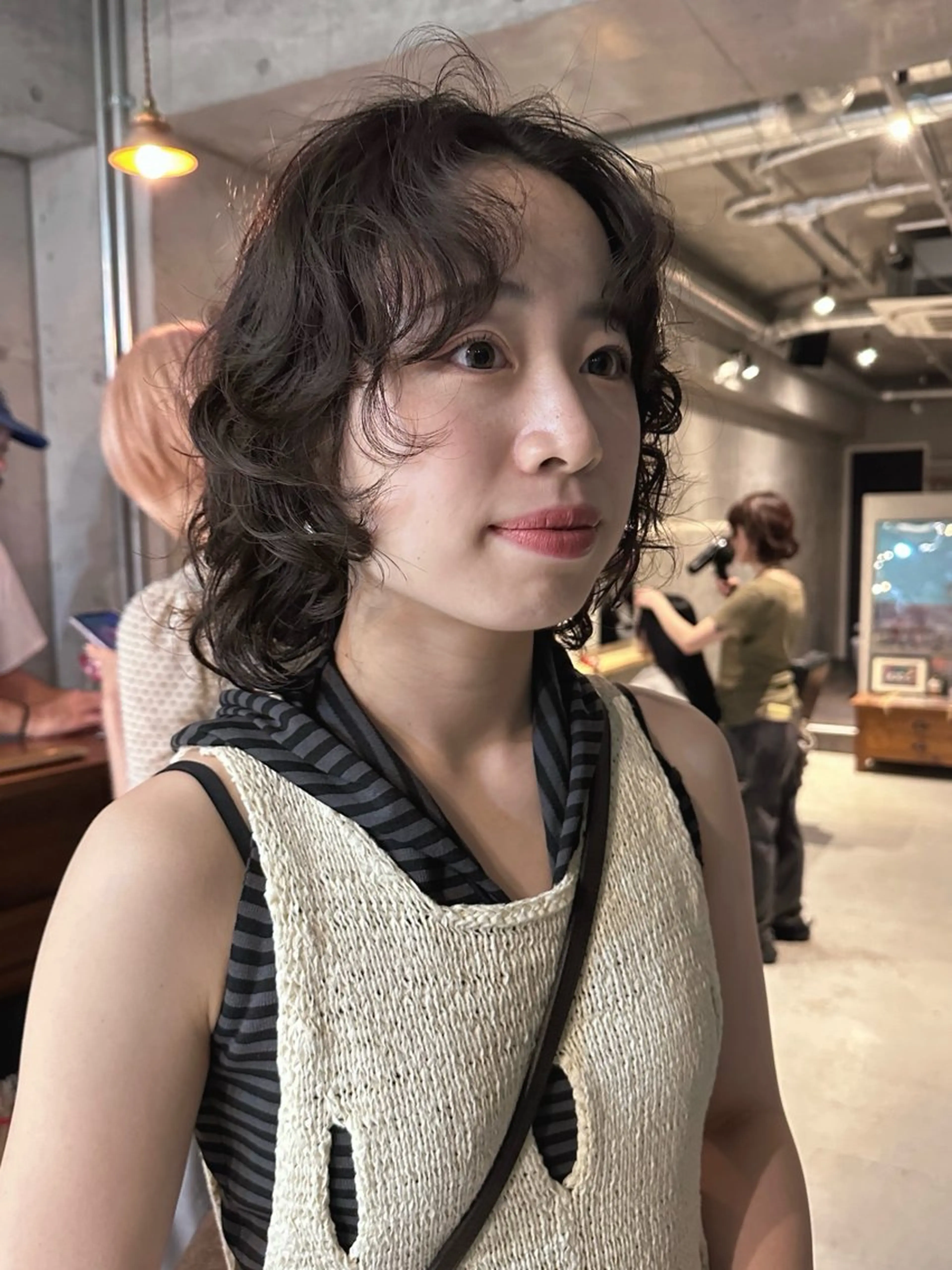 ミディアム パーマ カット パーマ トリートメント 前野 日奈のヘアスタイル