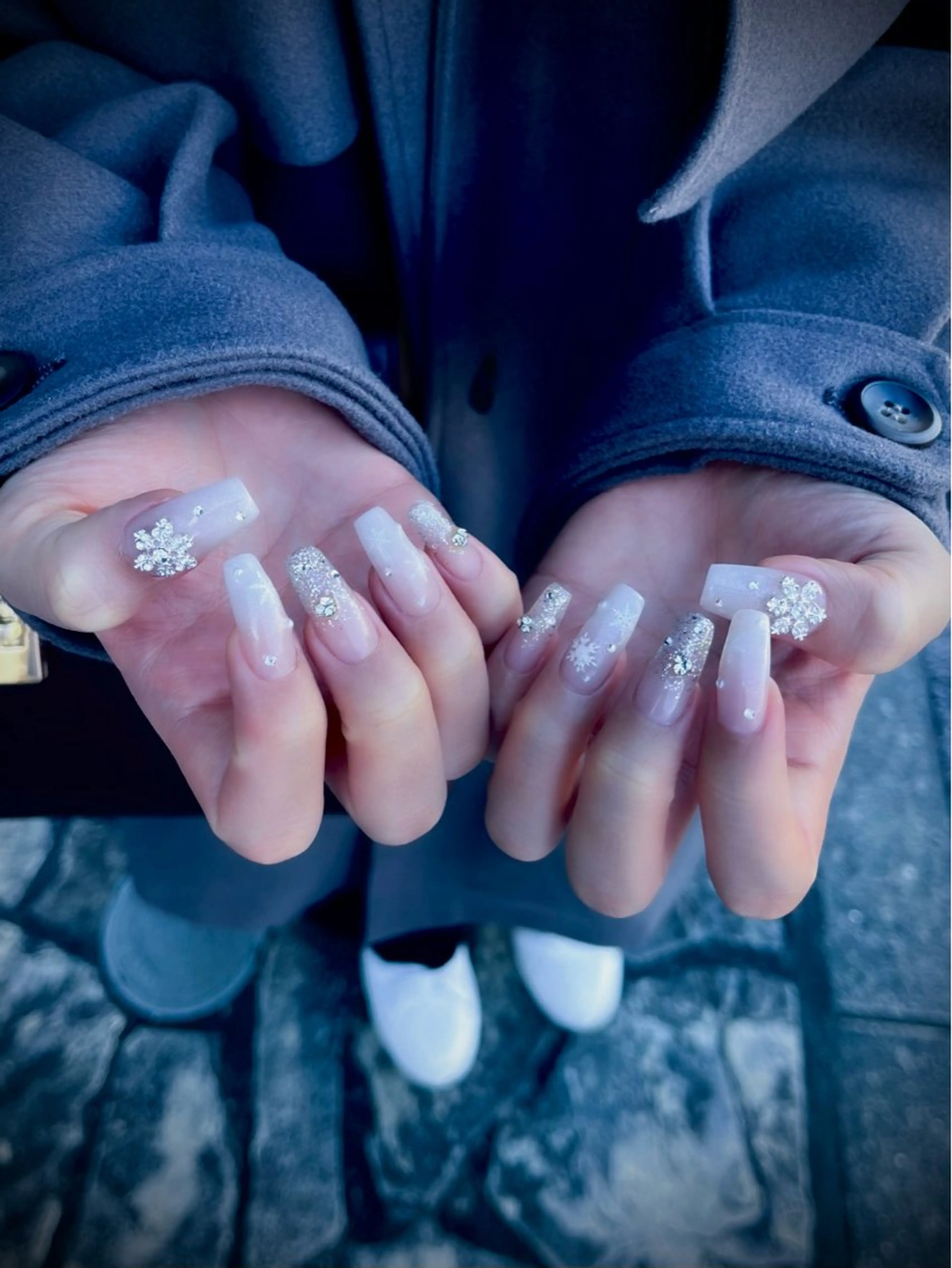 ネイル キラキラネイル マグネットネイル ワンカラーネイル スカルプネイル ワンホンネイル nine.🦋 YUKOのネイルデザイン