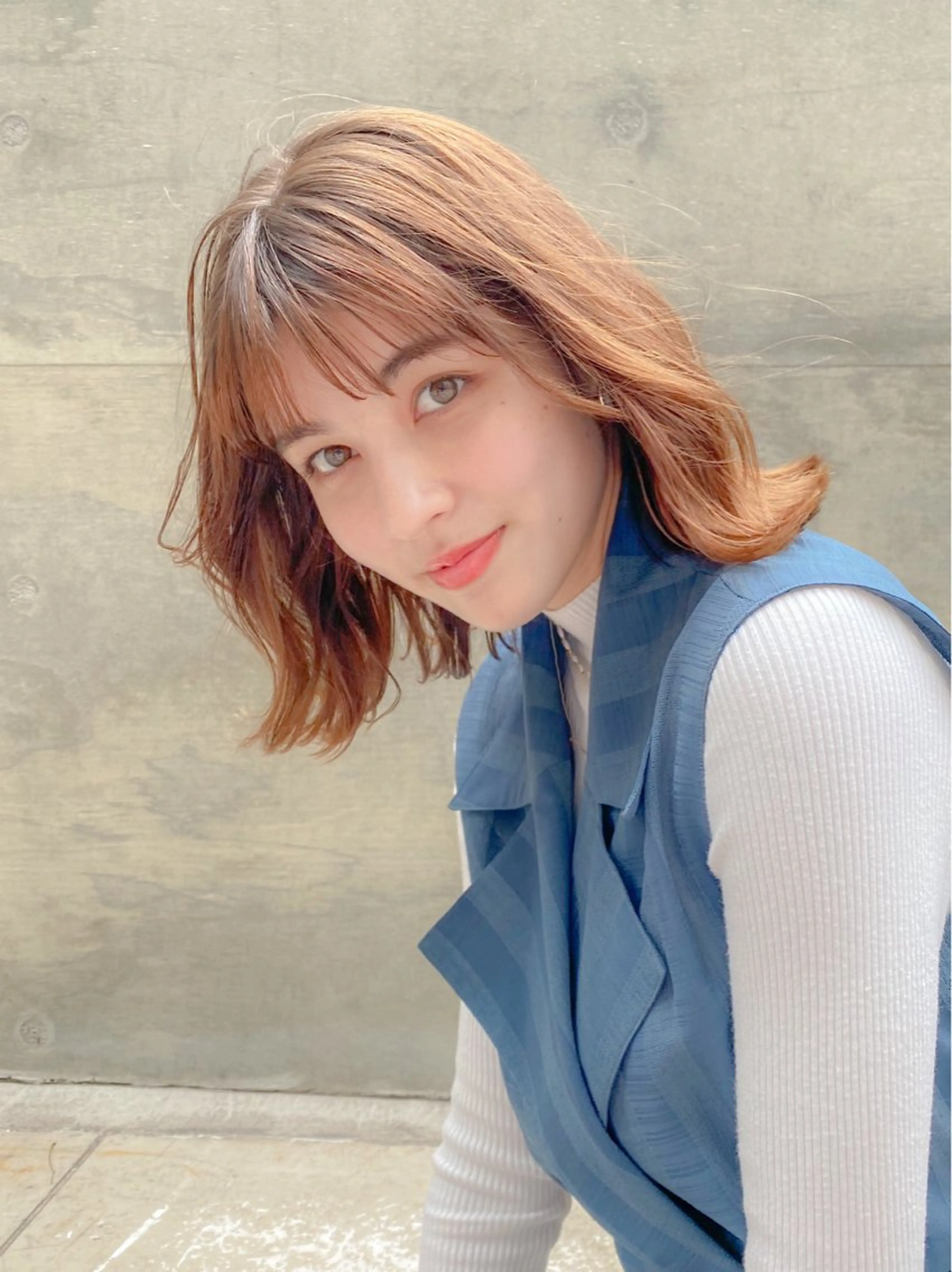 ミディアム カット ヘアカラー トリートメント ボブ/縮毛矯正 髪質改善/もえるのヘアスタイル