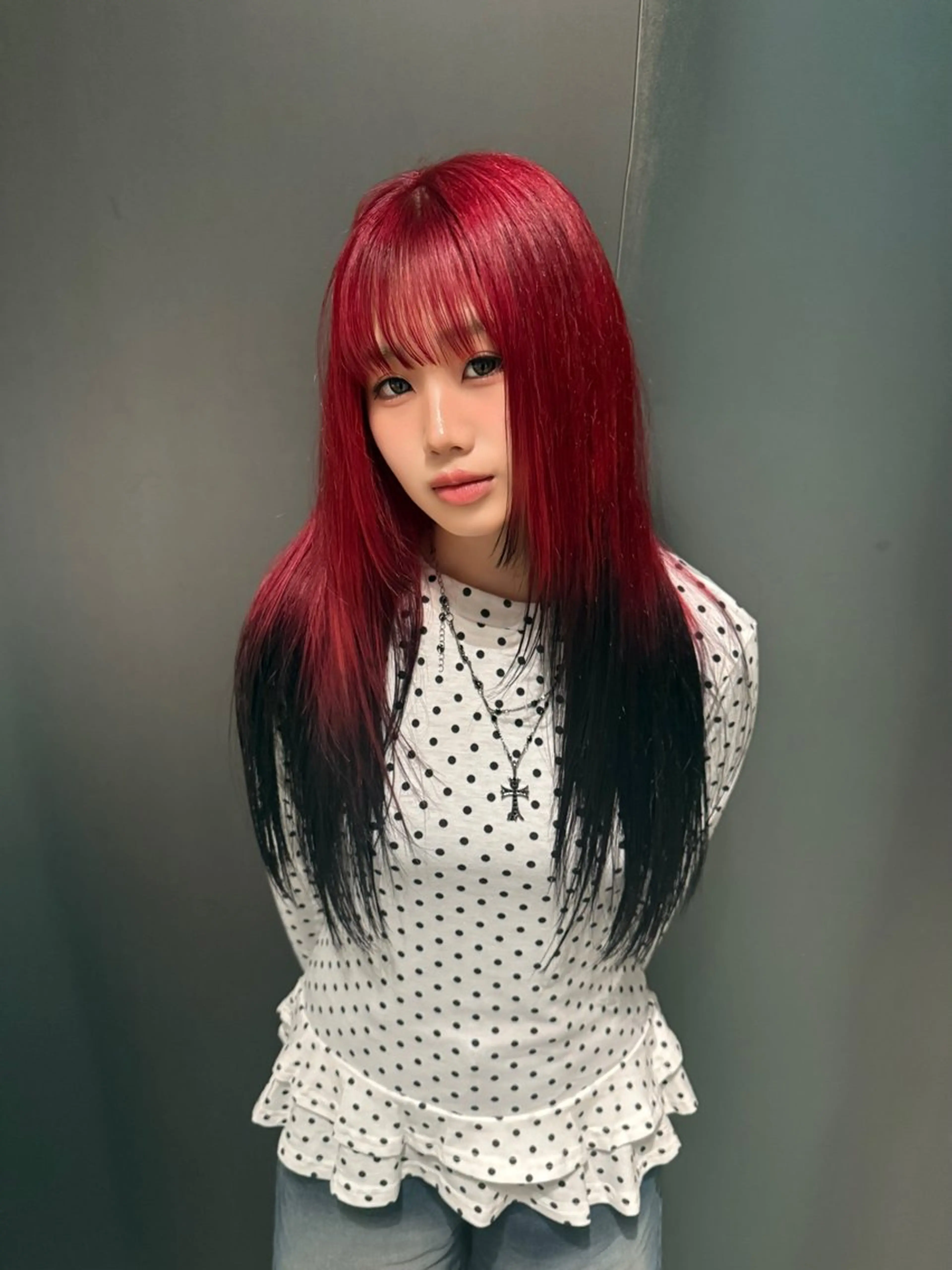 セミロング カラー ブロンド デザインカラー TAKUMI ハイトーン/ウルフのヘアスタイル