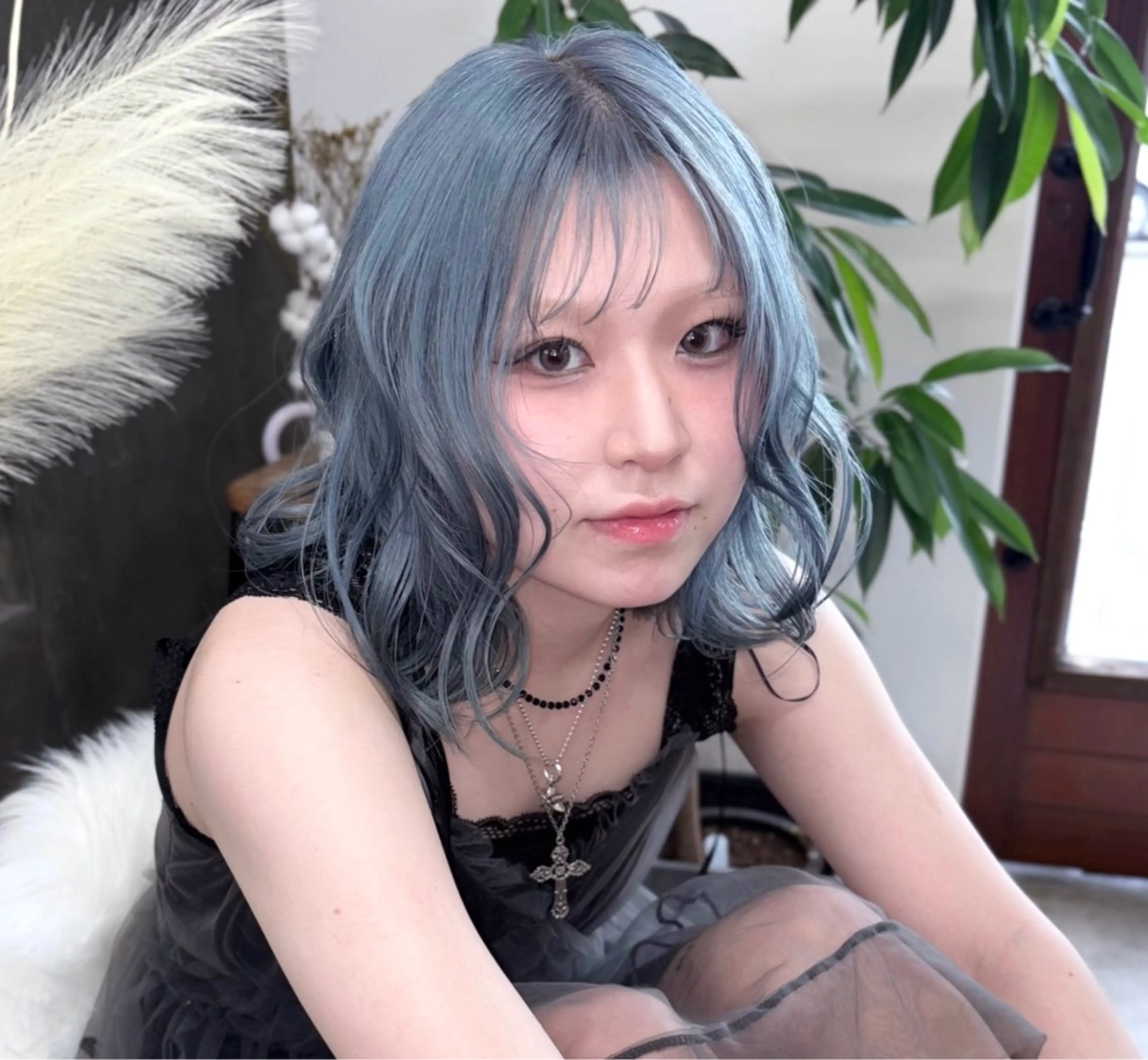 ショート カラー ヘアアレンジ ブルーカラー ハイトーンカラー/ miyuuのヘアスタイル