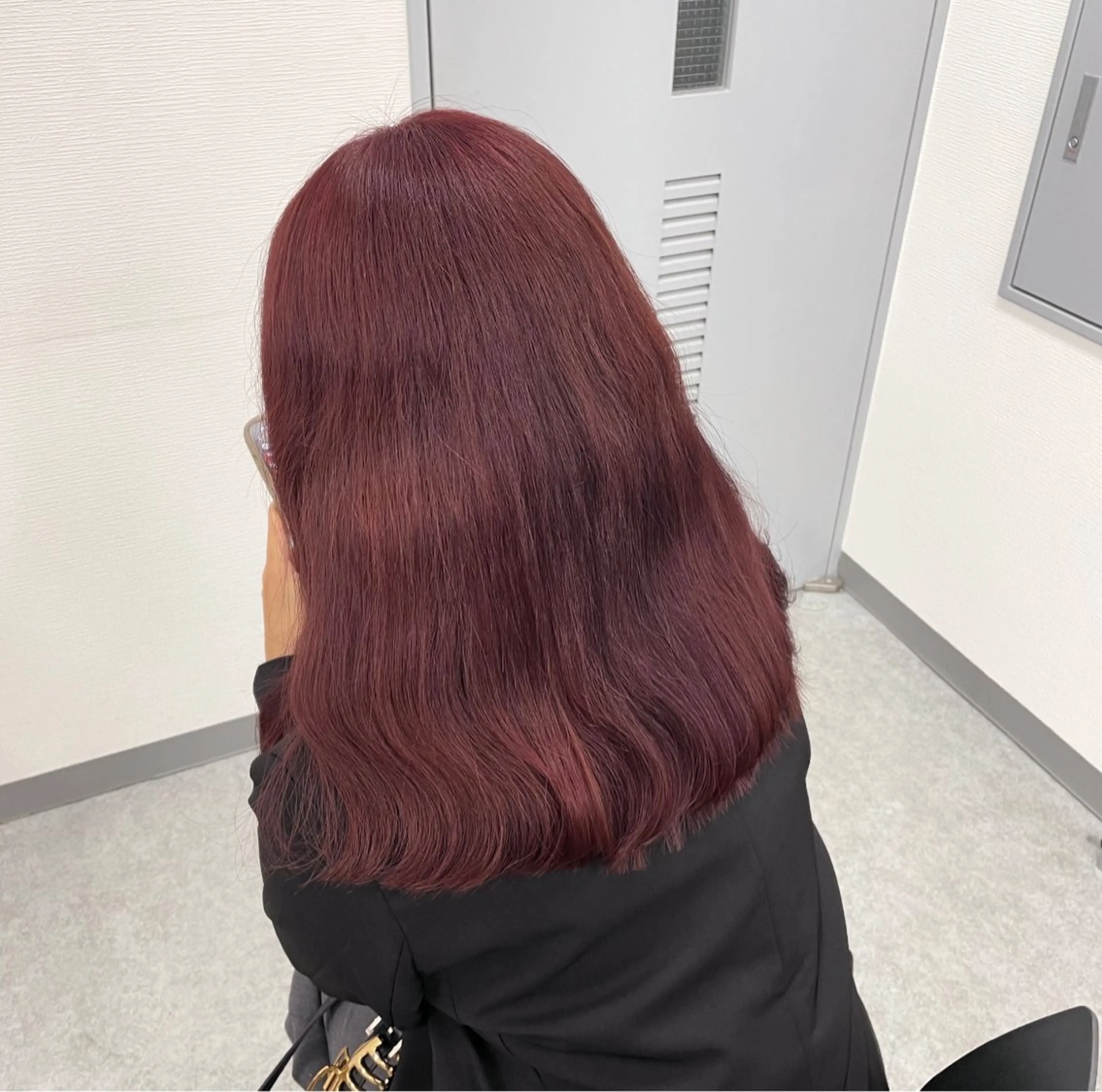 セミロング カラー ブリーチ ♡艶髪ブラウン himi♡のヘアスタイル