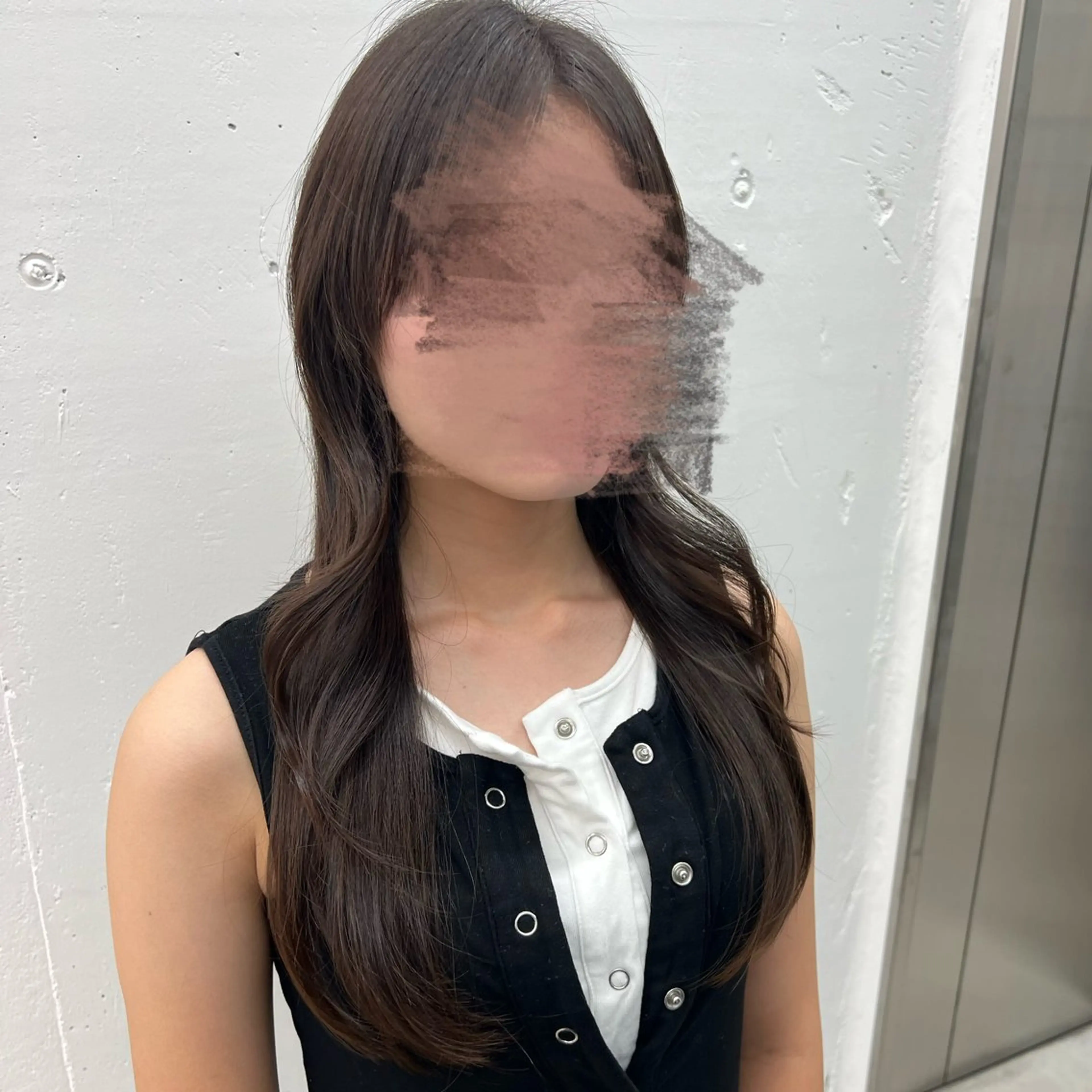 セミロング カラー くびれヘア 顔まわりレイヤー 顔周りカット ヨシンモリ 韓国風ヘア カット ヘアカラー 🌷︎あすか🌷 JILLSTUDIOのヘアスタイル