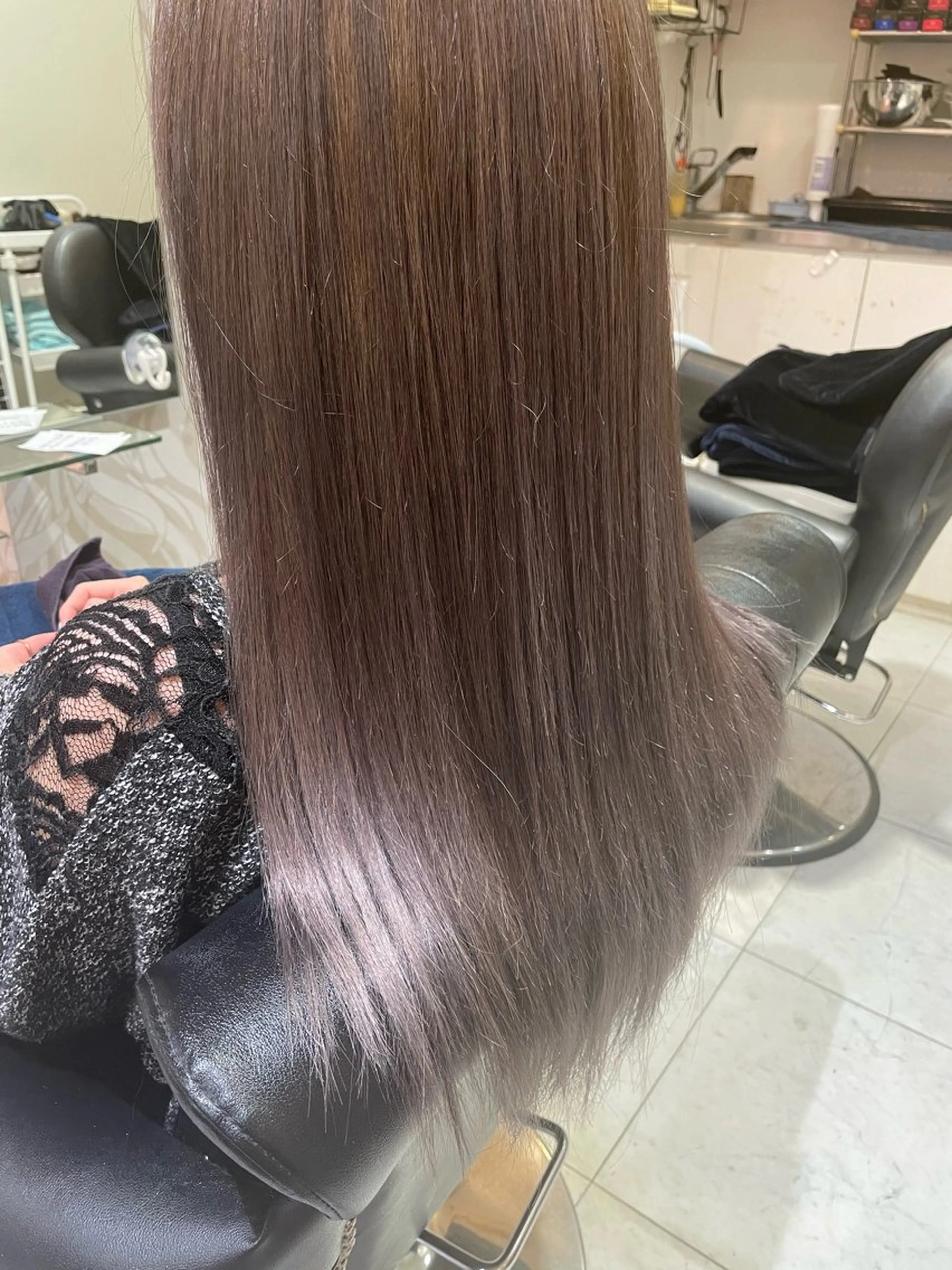 ロング カラー 酸性ストレート カット 縮毛矯正 トリートメント moana大宮所属・mio ☆のヘアスタイル