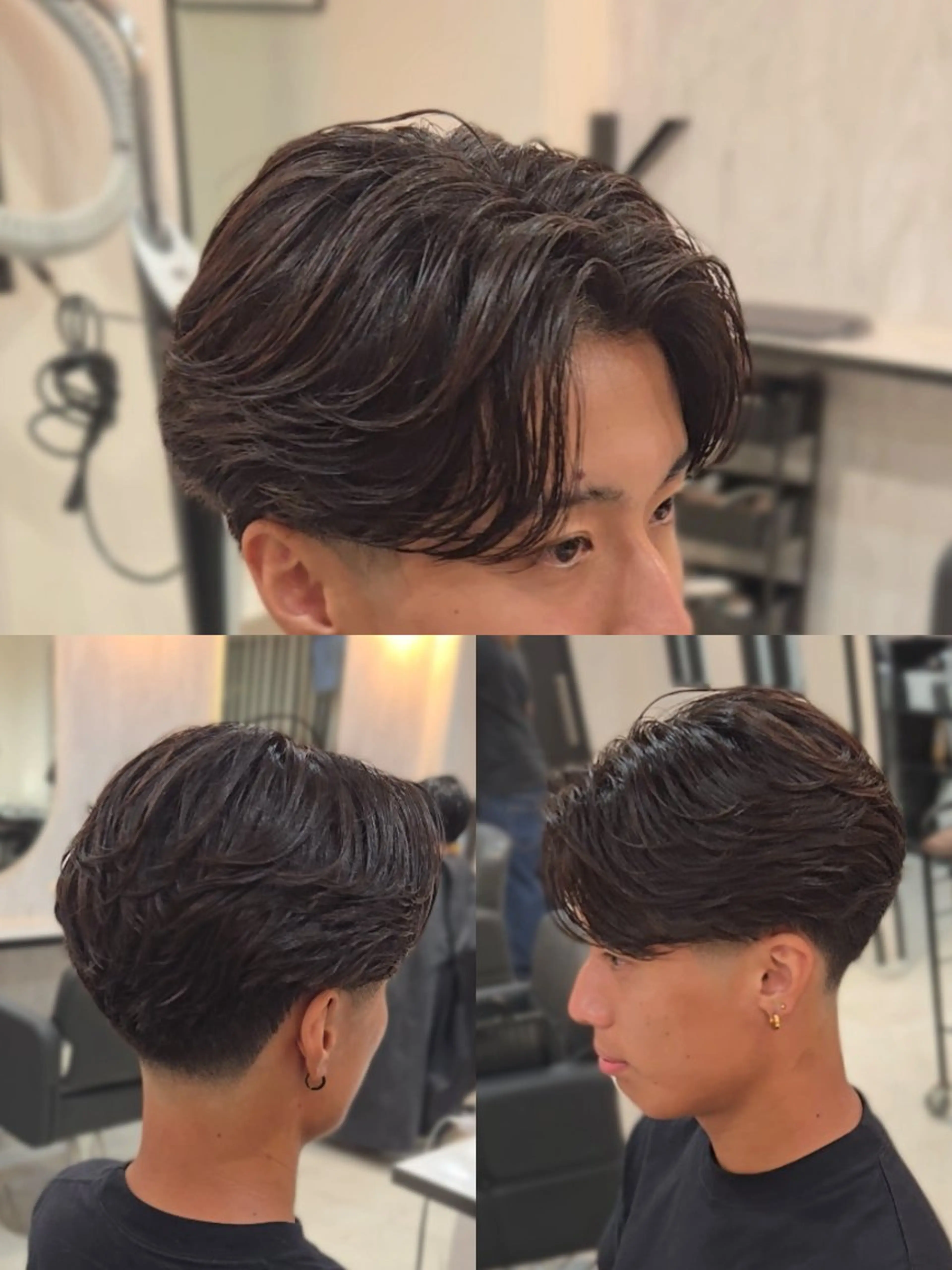 メンズ ミディアム パーマ ミディアムパーマ フェードカット フェザーパーマ メンズパーマ カット パーマ ヘアセット Lapis 名古屋駅前店所属・LEN名古屋/パーマ 海外ヘア/メンズ特化のヘアスタイル