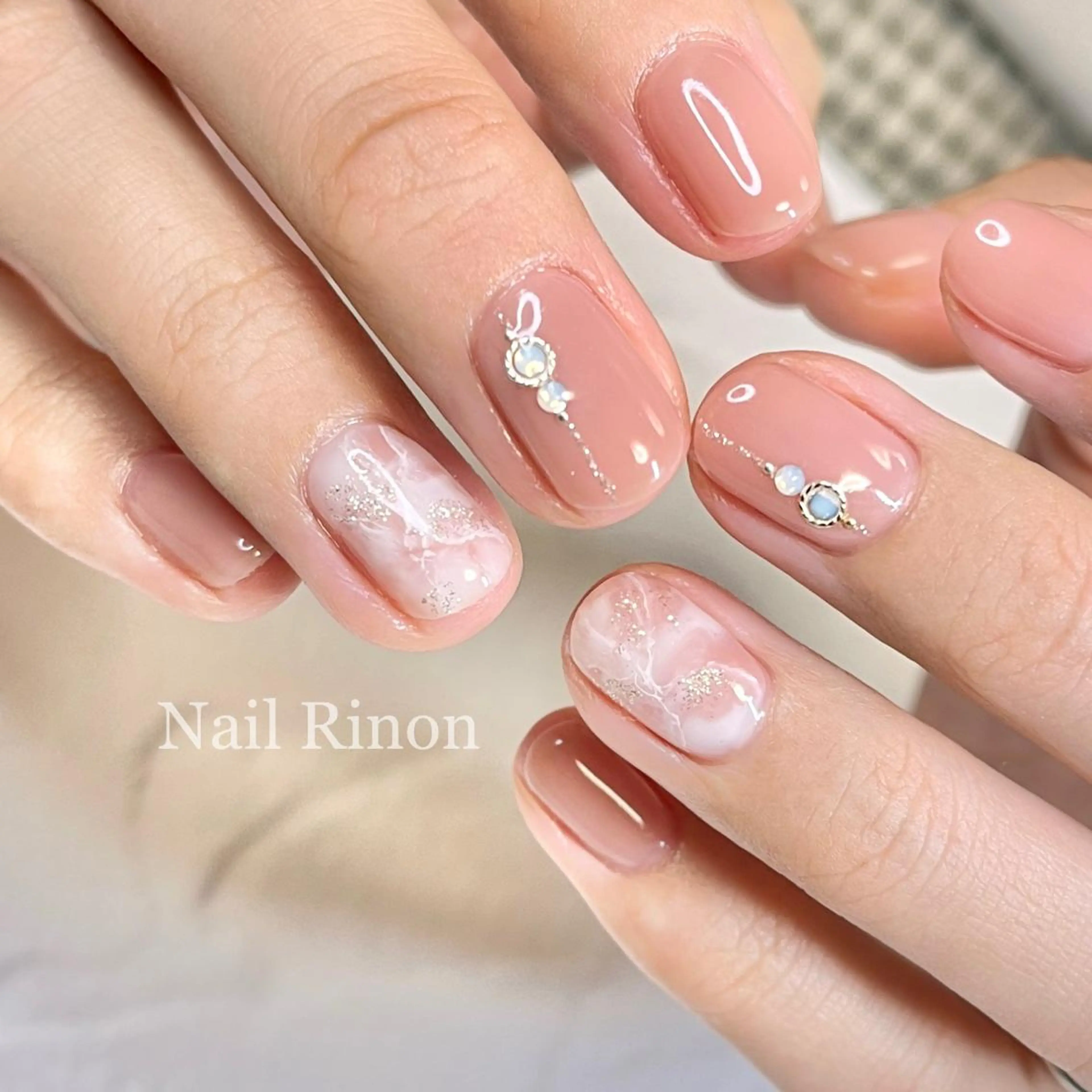ネイル 大理石ネイル(マーブル) ハンドネイル Nail Rinonのネイルデザイン