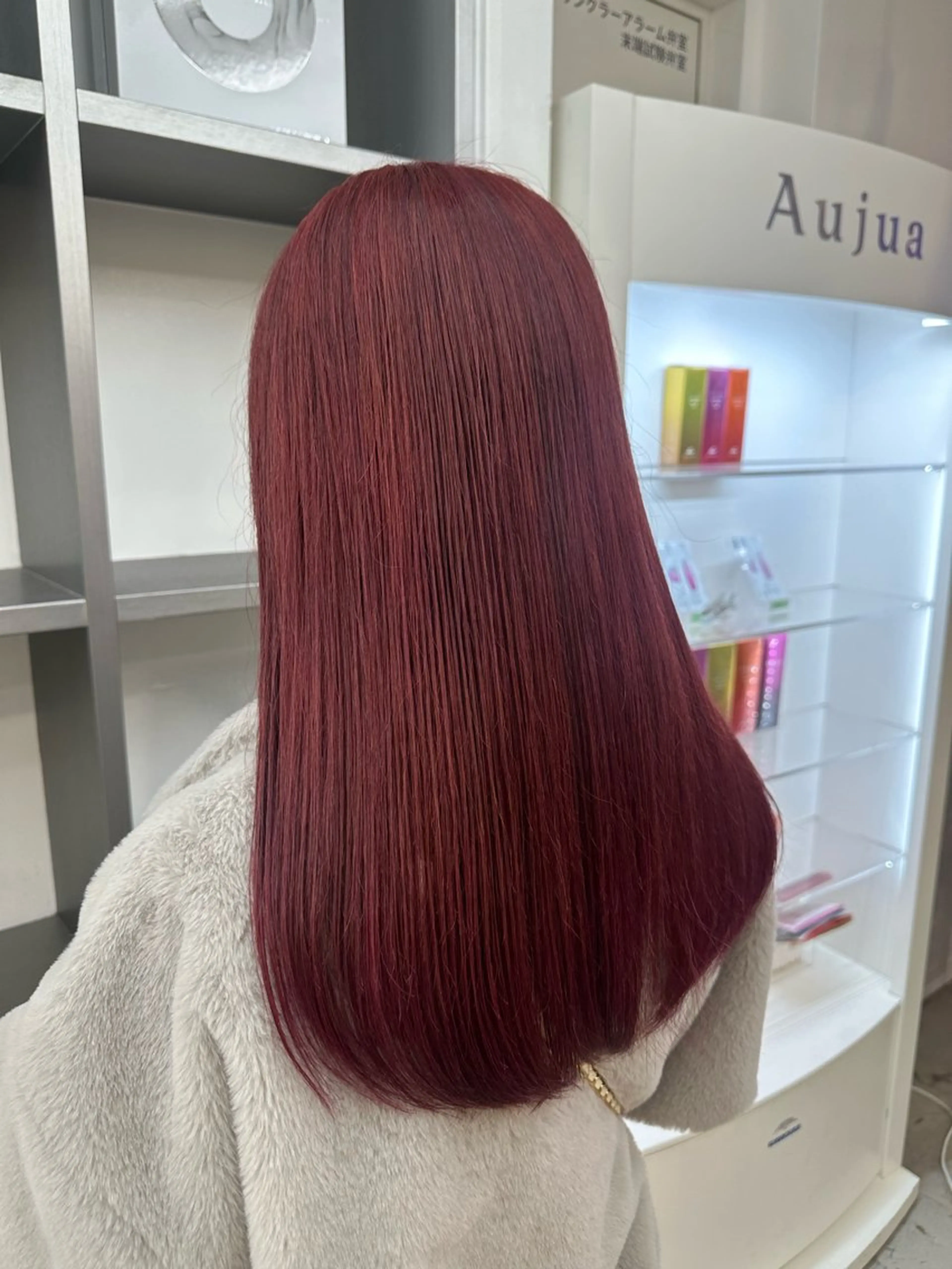 セミロング カラー パーマ ヘアアレンジ ヘアカラー トリートメント 暖色💖ツヤ髪💖 masae🌼のヘアスタイル