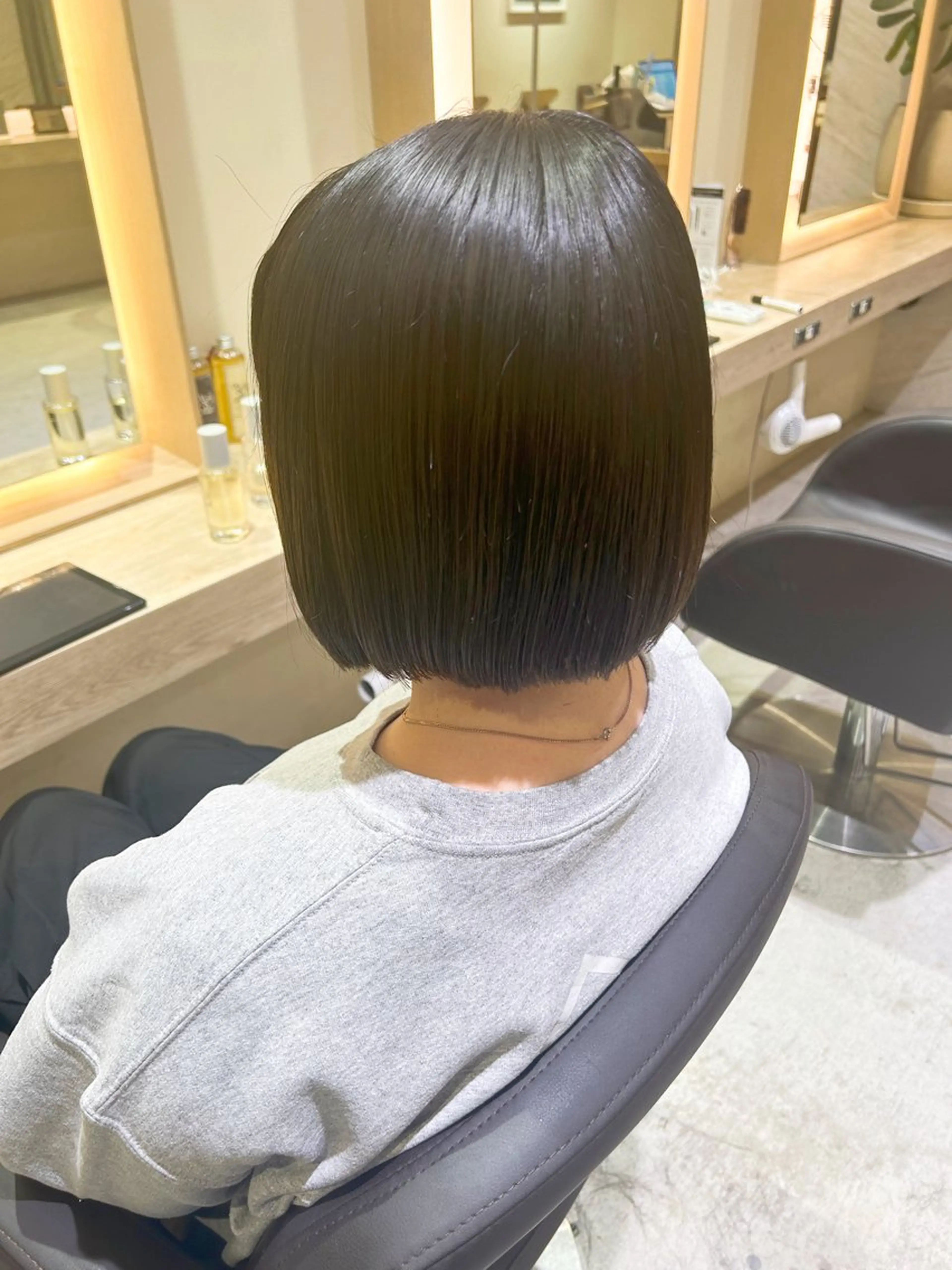 ミディアム 切りっぱなしボブ ボブ 丸みボブ/メンズ /大山杏奈🌙のヘアスタイル